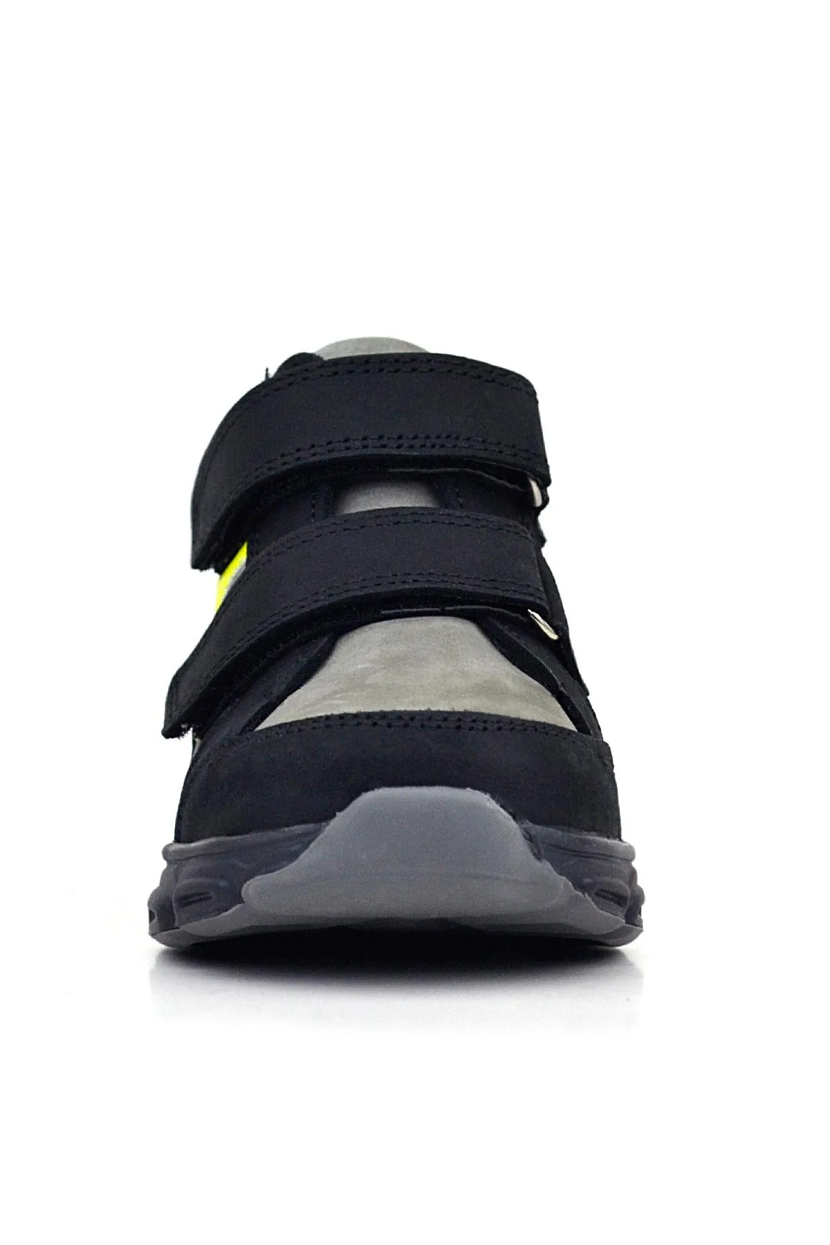 Hakiki Deri Gri Siyah Bebek Spor Bot Ayakkabı