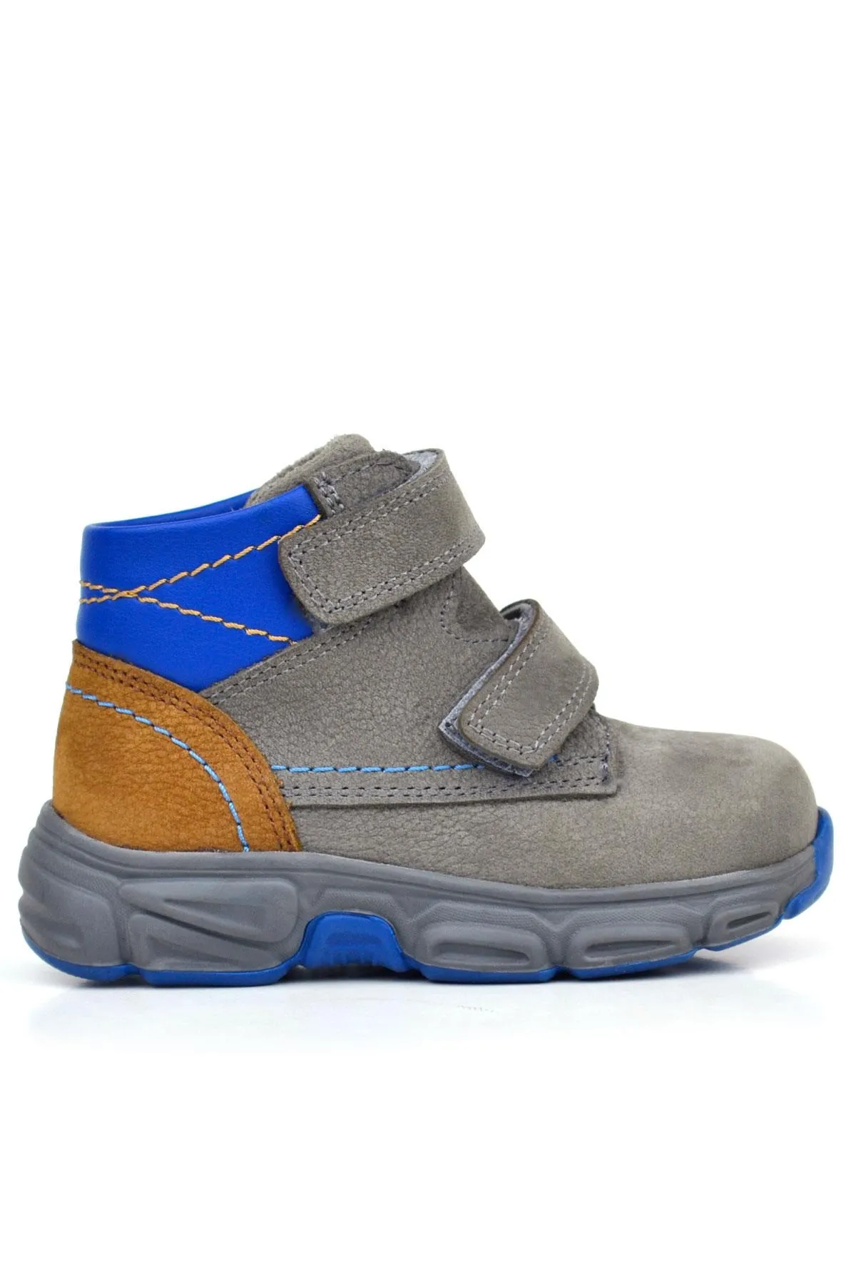Hakiki Deri Gri Taba Nubuk Bebek Spor Bot Ayakkabı