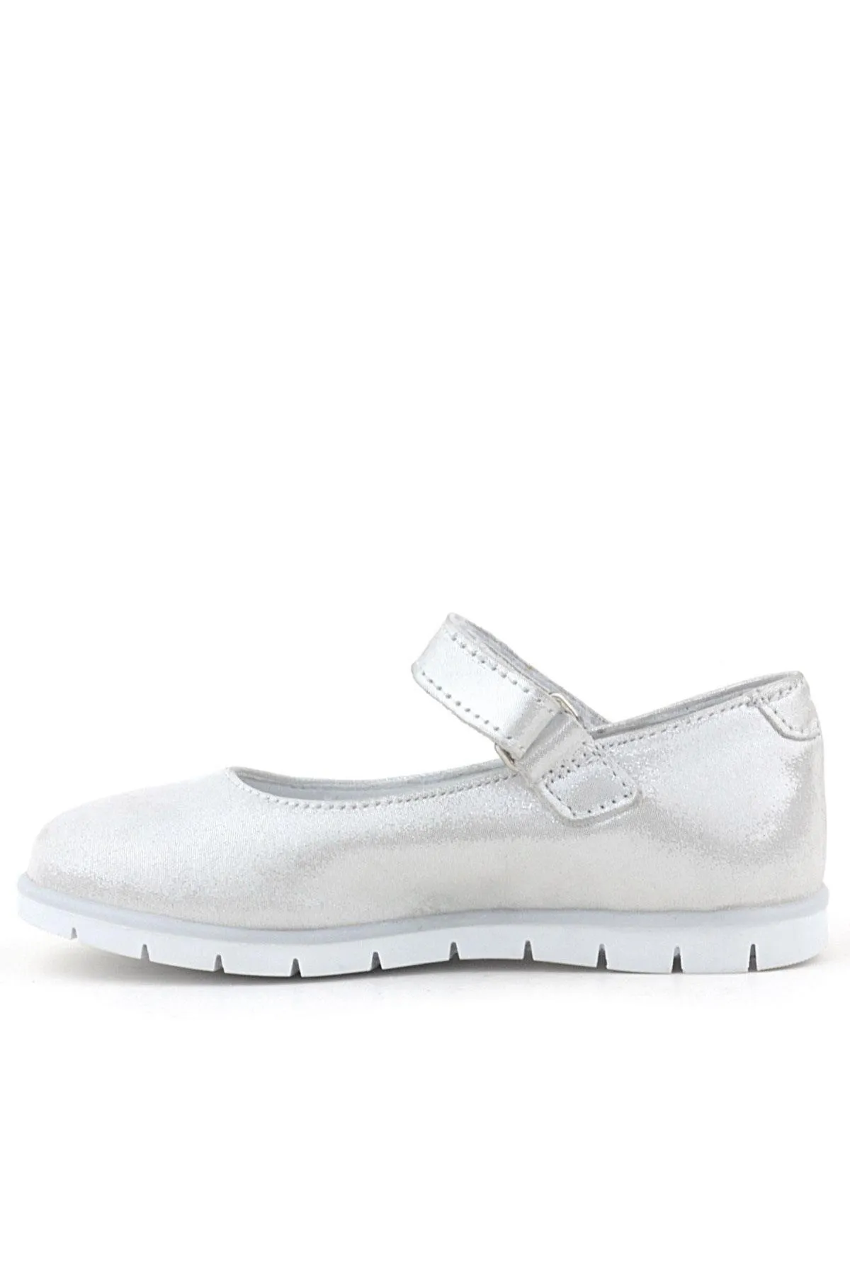 Hakiki Deri Gümüş Yıldızlı Cırtlı Kız Çocuk Babet