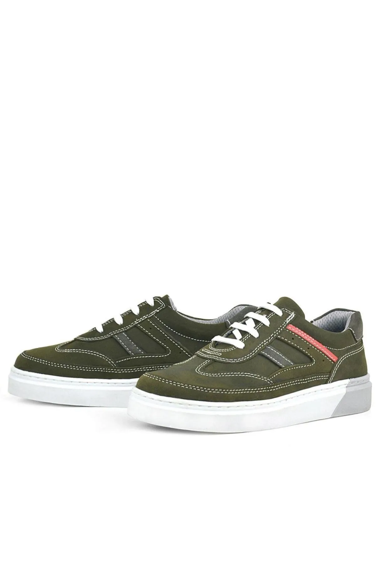 Hakiki Deri Haki Yeşil Çocuk Günlük Spor Okul Ayakkabı