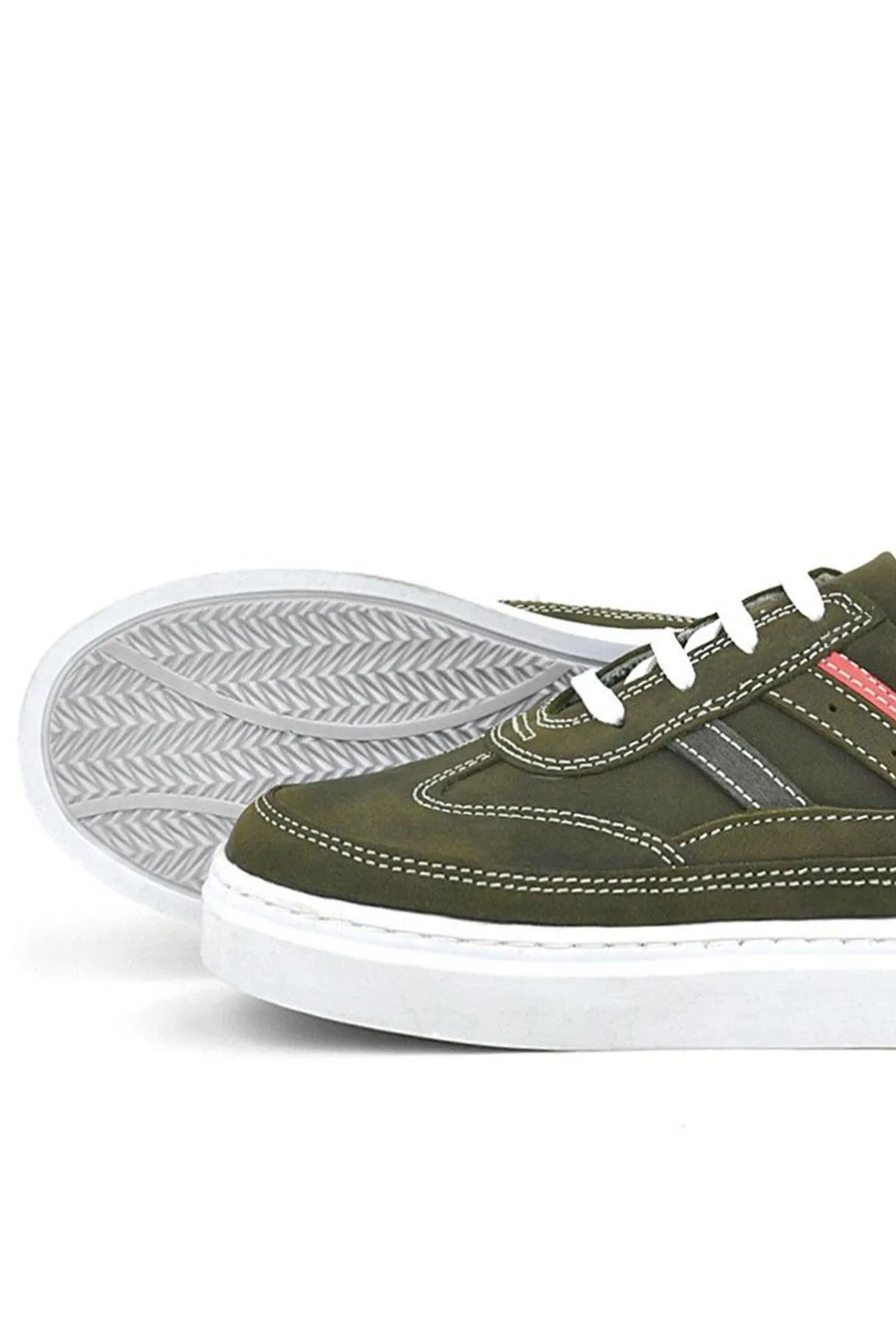 Hakiki Deri Haki Yeşil Çocuk Günlük Spor Okul Ayakkabı