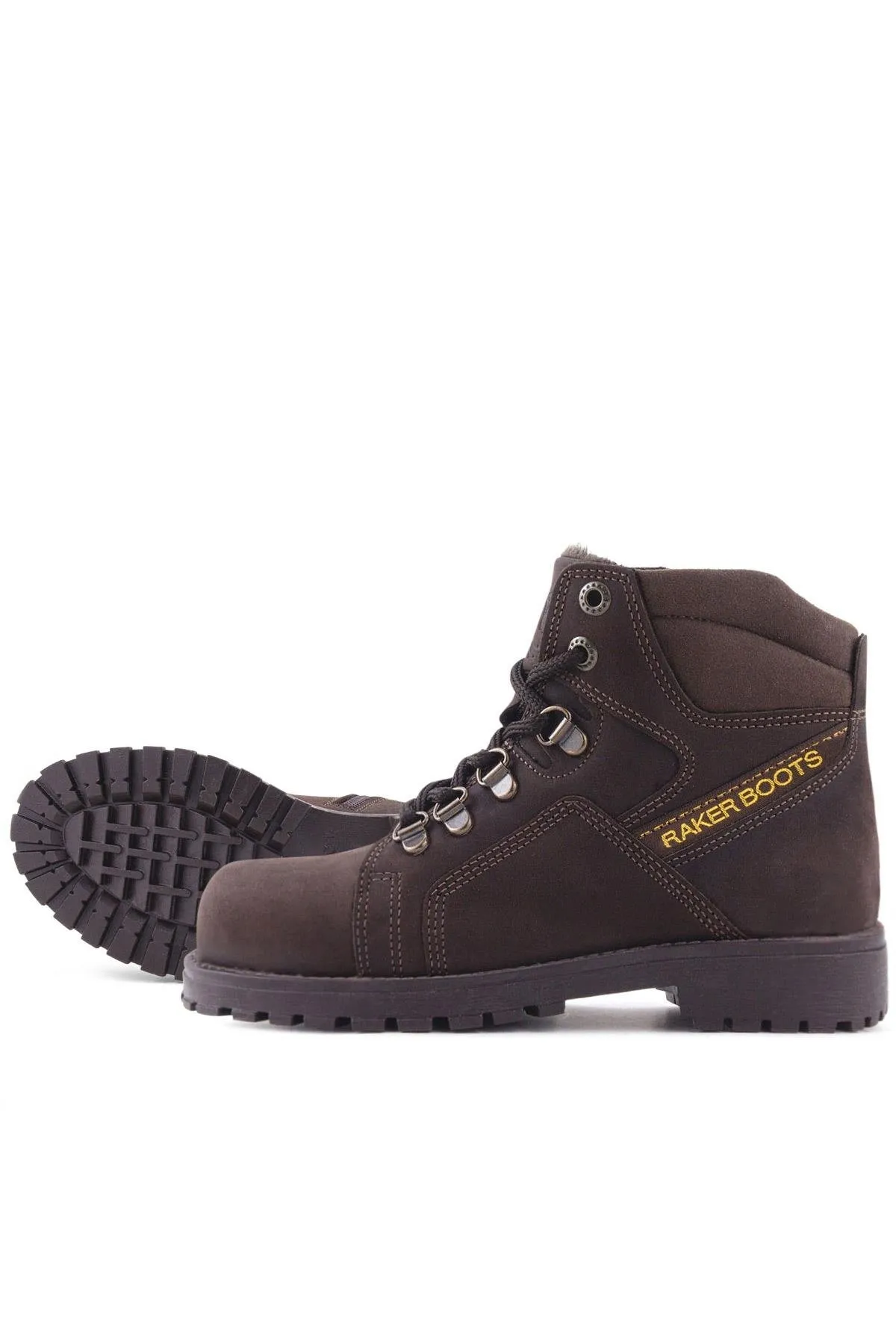 Hakiki Deri Kahve Nubuk Fermuarlı Kürklü Çocuk Bot