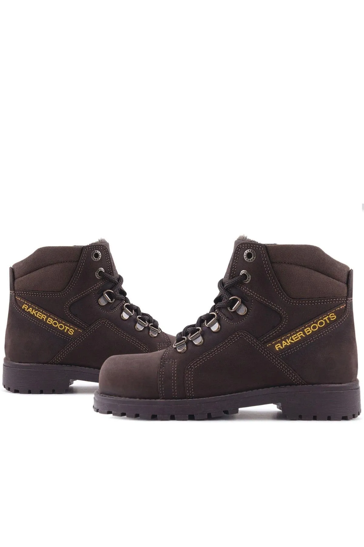 Hakiki Deri Kahve Nubuk Fermuarlı Kürklü Çocuk Bot