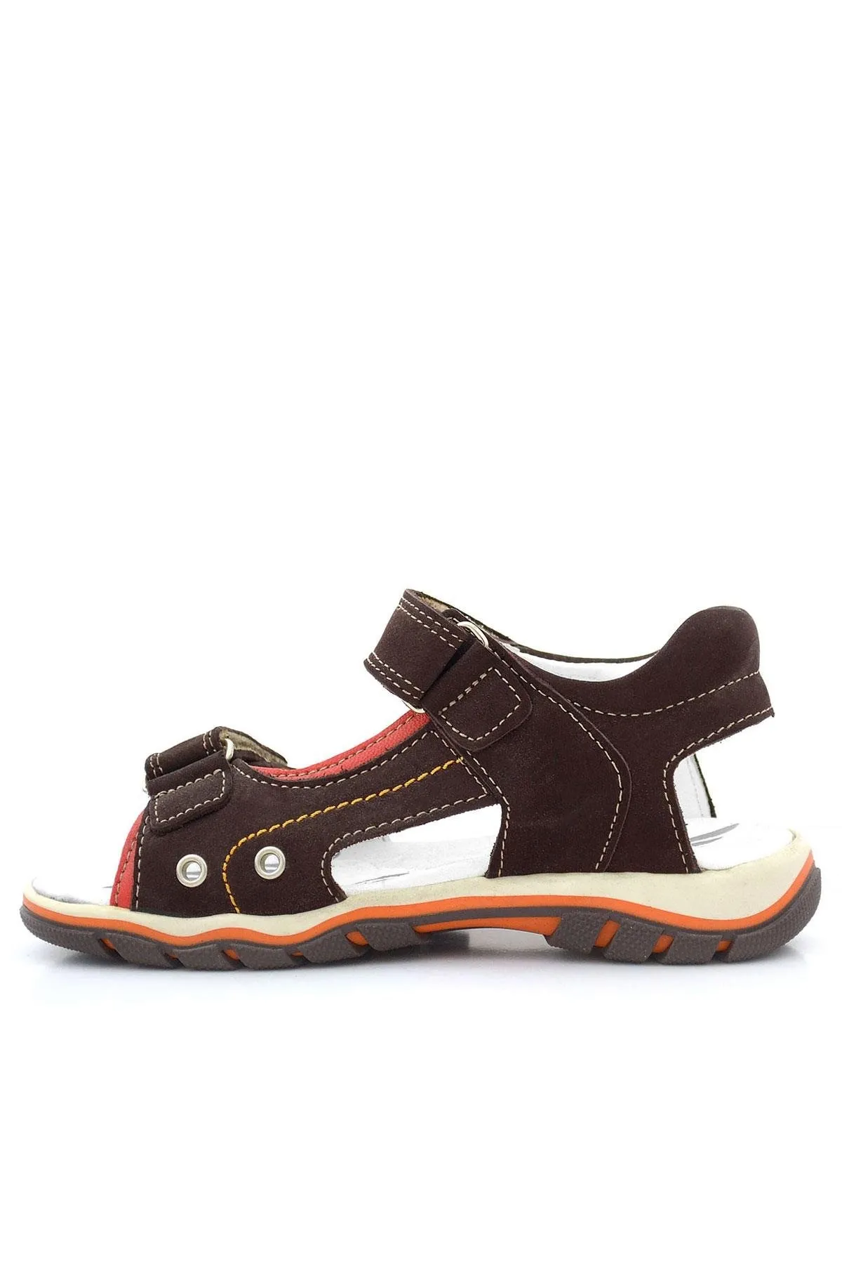 Hakiki Deri Kahverengi Cırtlı Erkek Çocuk Sandalet