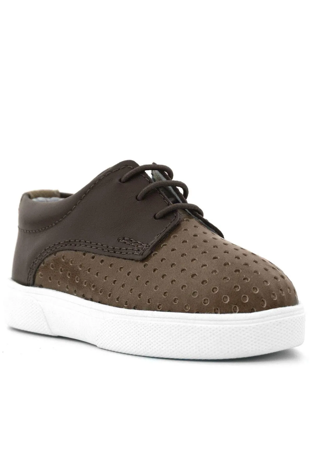 Hakiki Deri Kahverengi Lastikli Erkek Çocuk Günlük Ayakkabı