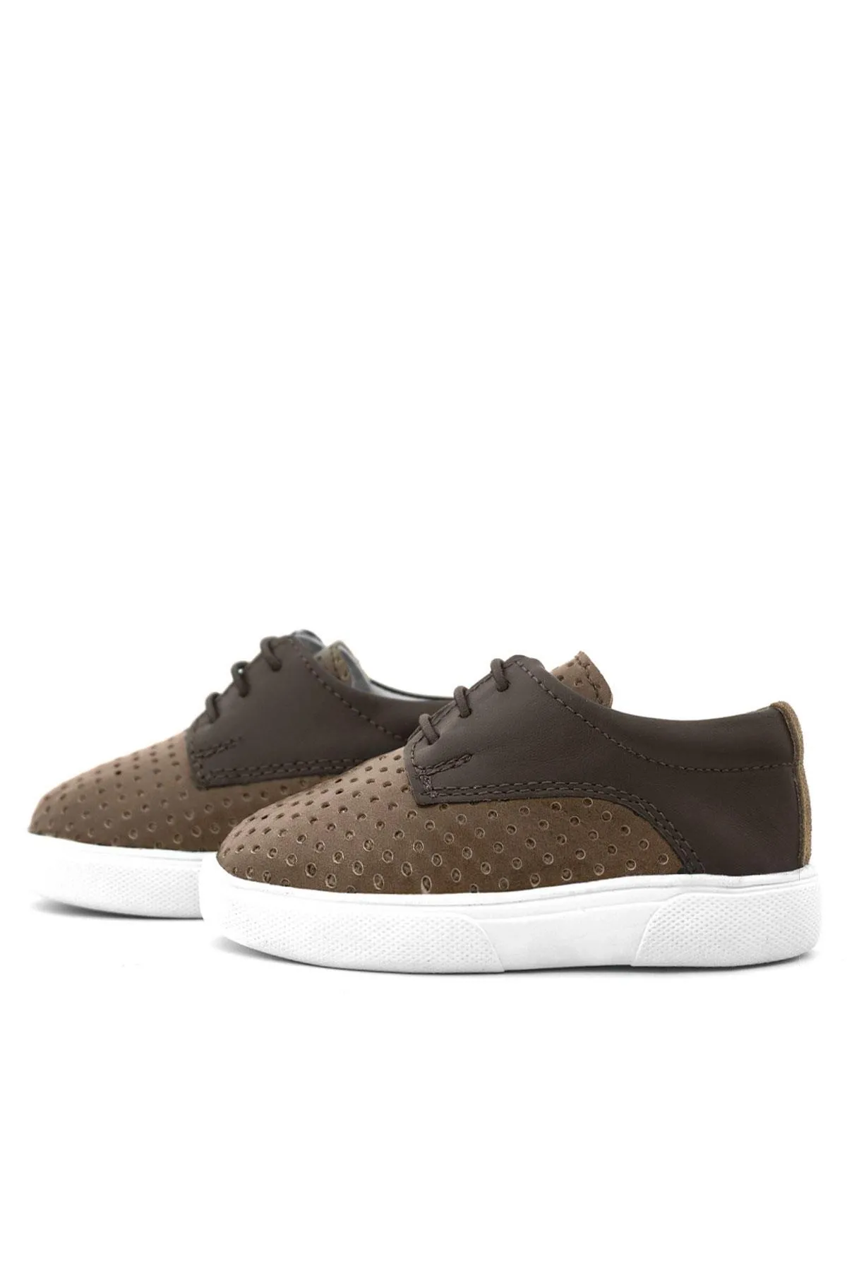 Hakiki Deri Kahverengi Lastikli Erkek Çocuk Günlük Ayakkabı