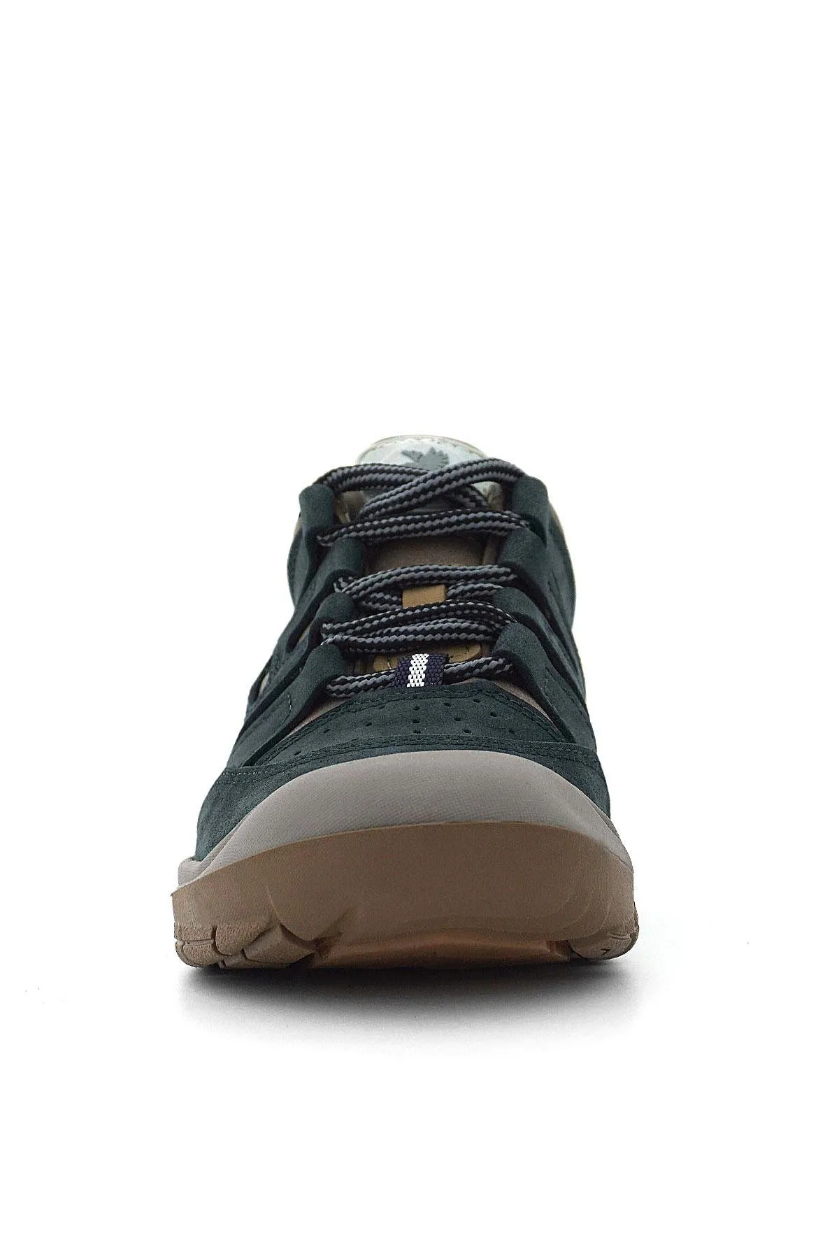 Hakiki Deri Koyu Yeşil Kum Bağcıklı Çocuk Outdoor Ayakkabı