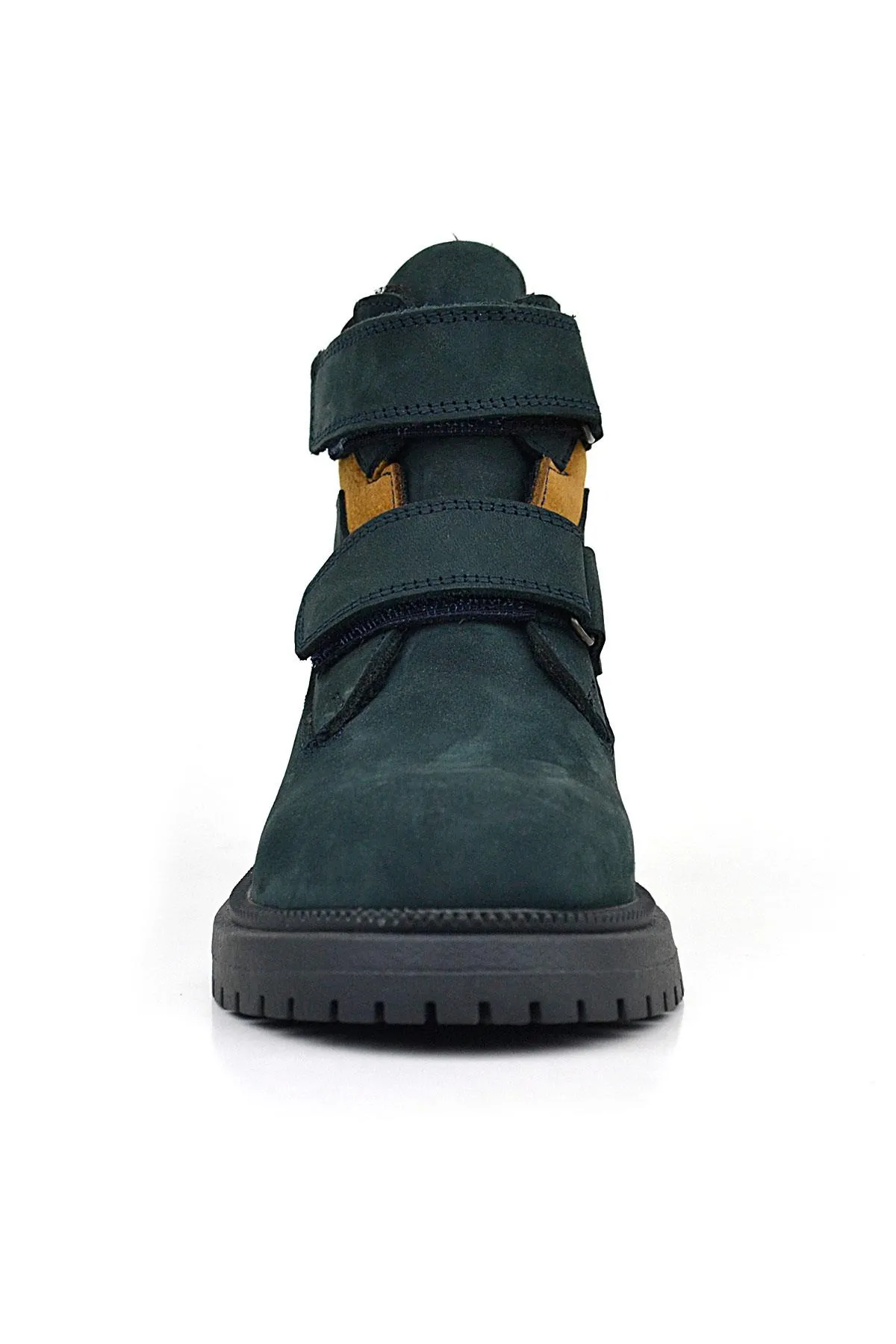 Hakiki Deri Koyu Yeşil Taba Cırt Cırtlı Kışlık Çocuk Bot
