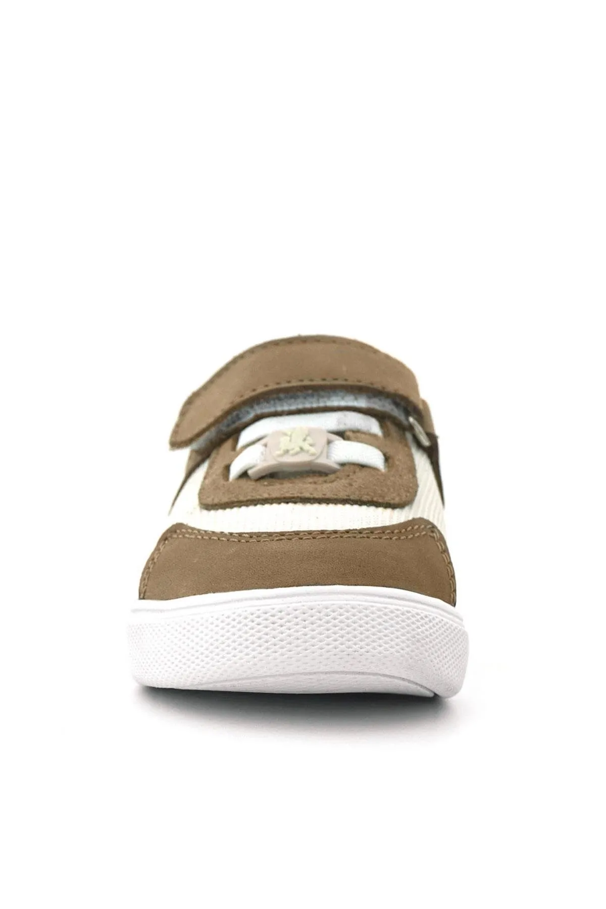 Hakiki Deri Krem Kum Rengi Cırtlı Bebek Ayakkabı