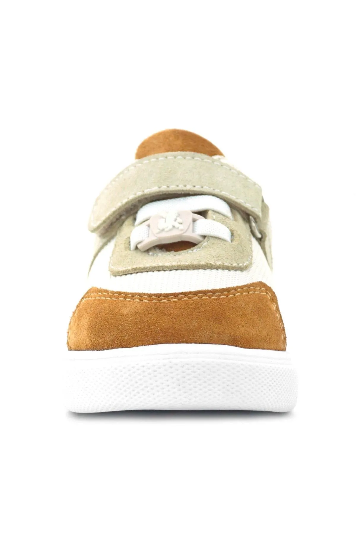 Hakiki Deri Krem Taba Cırtlı Bebek Ayakkabı