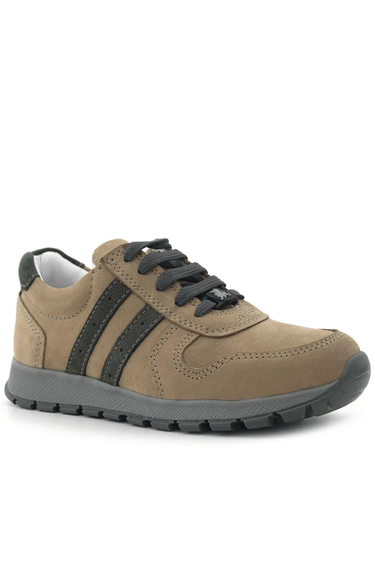 Hakiki Deri Kum Fermuarlı Bağcıklı Erkek Çocuk Spor Okul Ayakkabı
