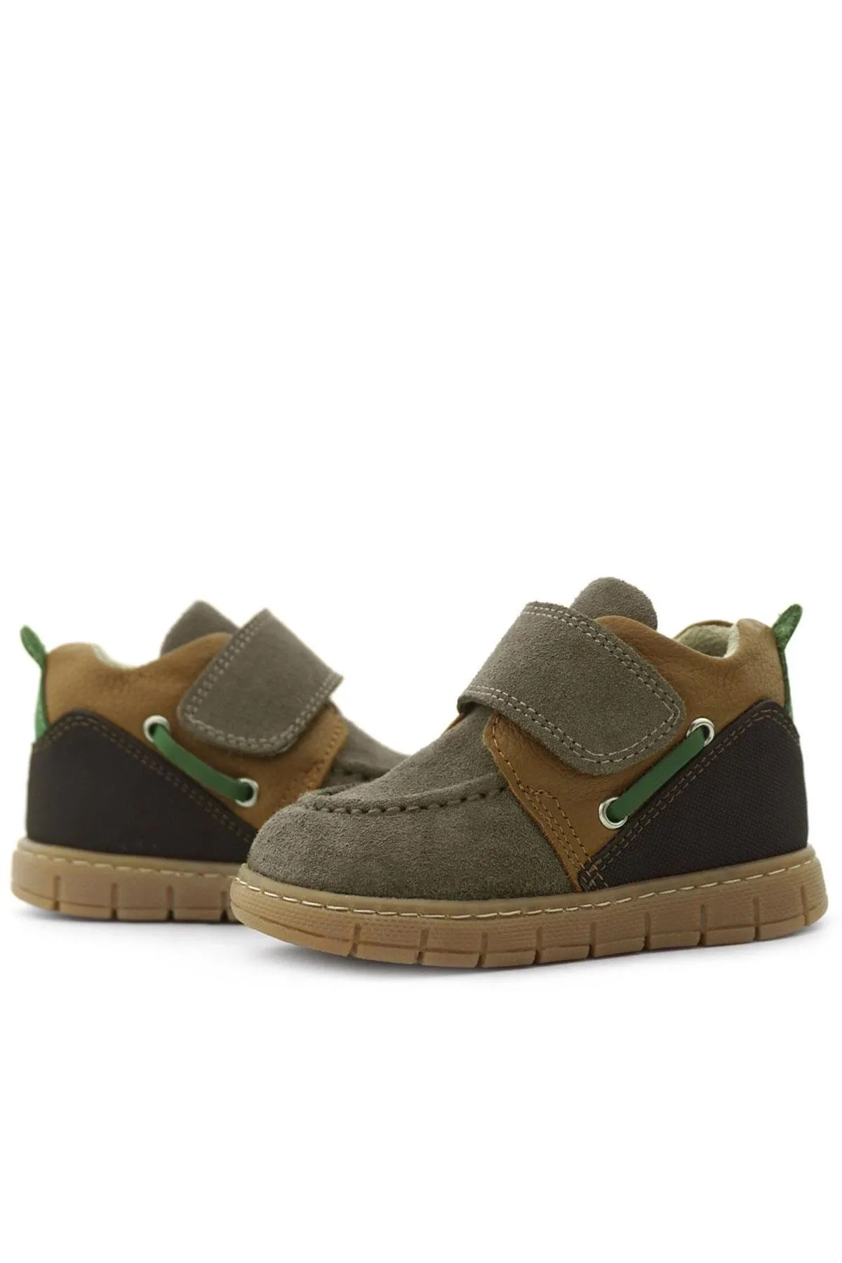 Hakiki Deri Kum Kahve Cırt Cırtlı Bebek Bot