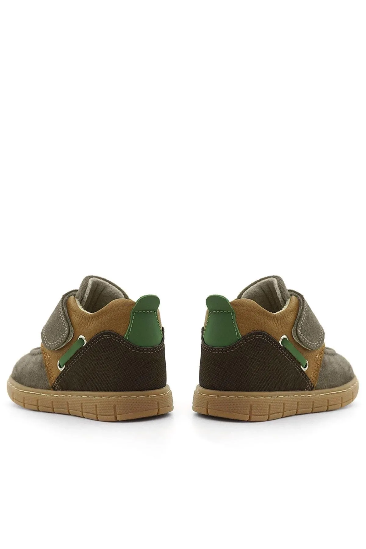 Hakiki Deri Kum Kahve Cırt Cırtlı Bebek Bot