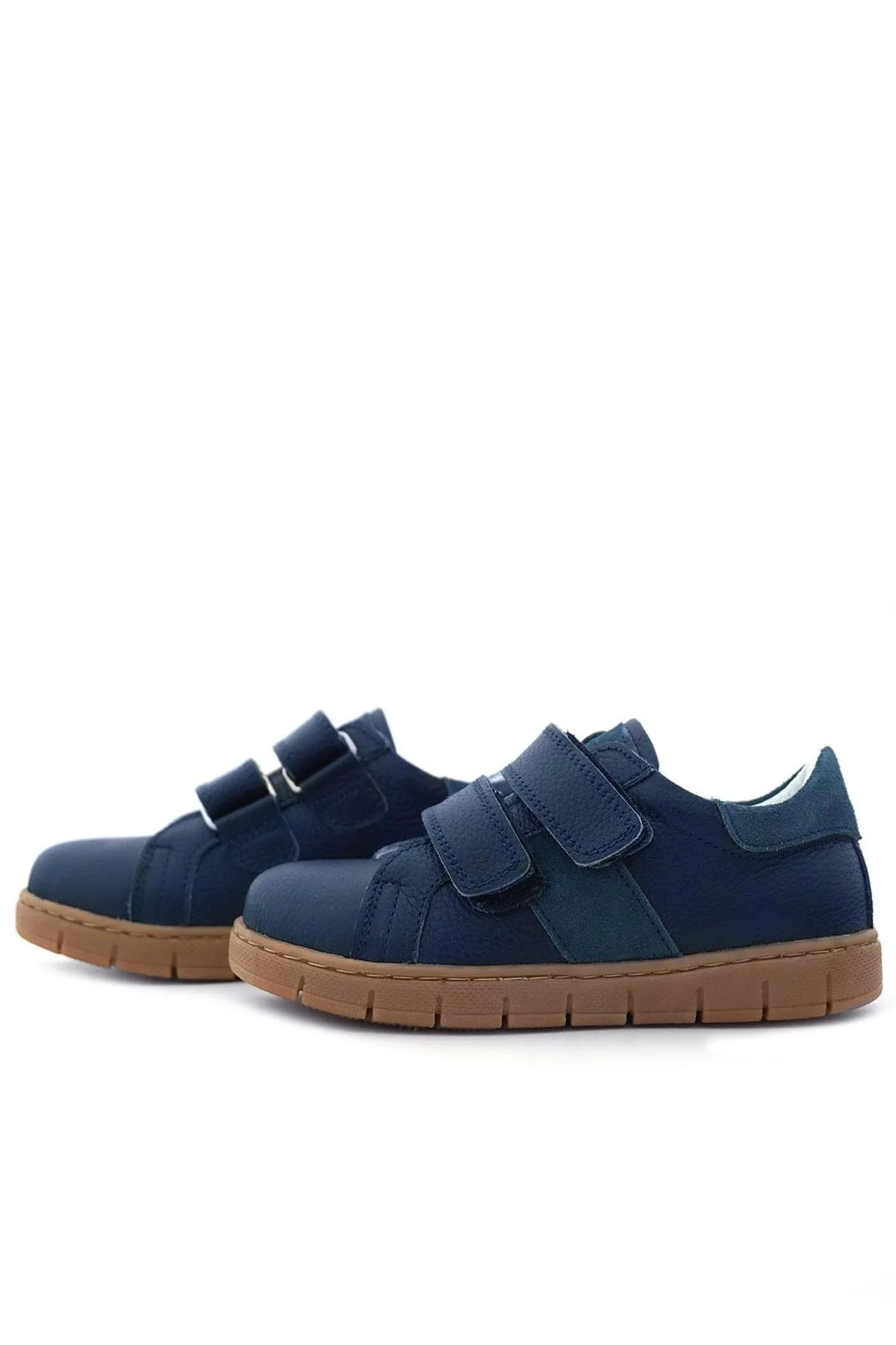 Hakiki Deri Lacivert Cırt Cırtlı Erkek Çocuk Spor Ayakkabı