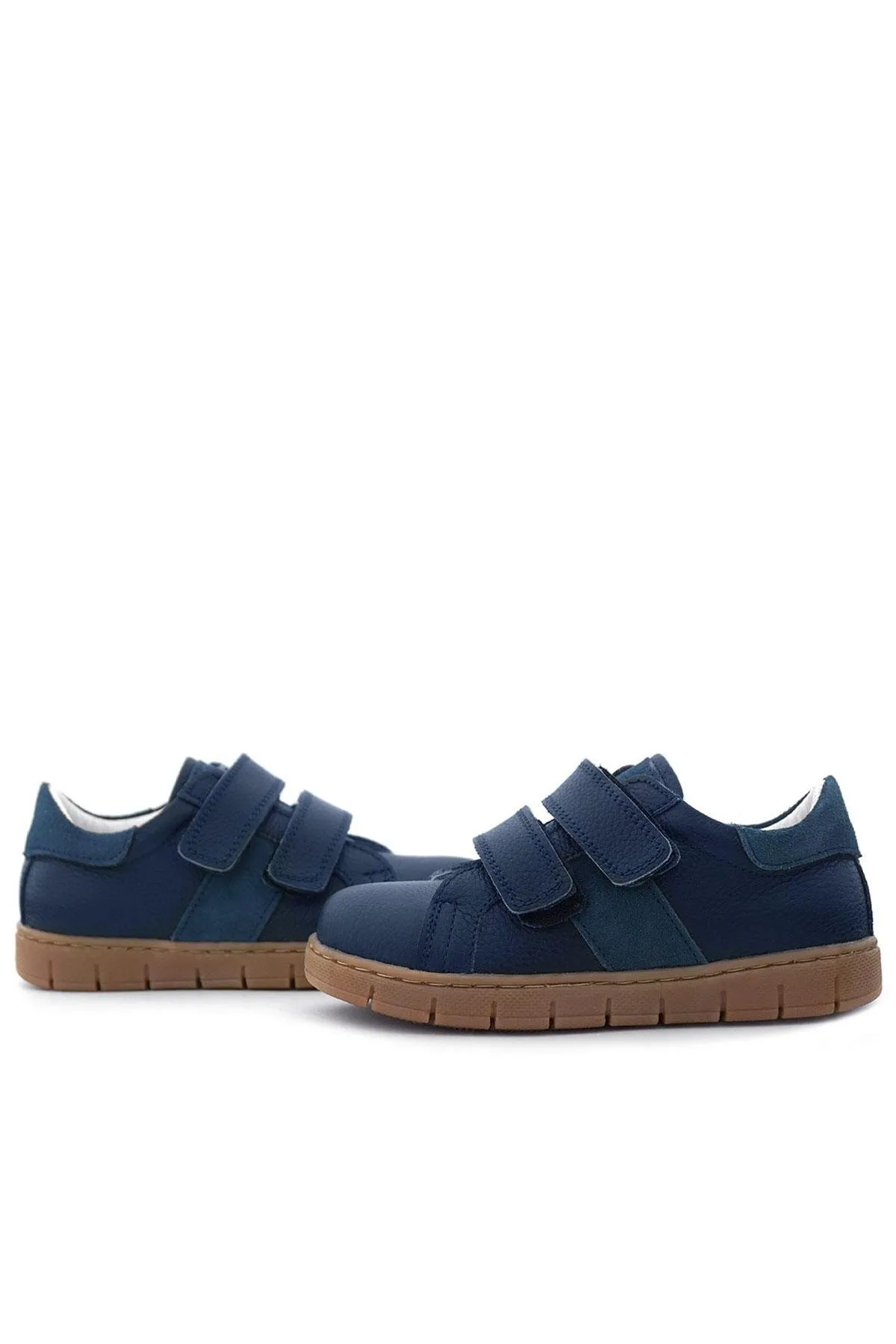 Hakiki Deri Lacivert Cırt Cırtlı Erkek Çocuk Spor Ayakkabı