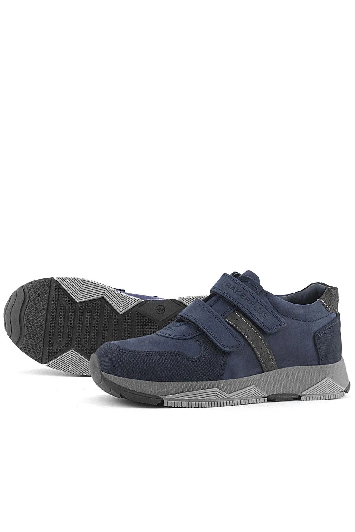 Hakiki Deri Lacivert Cırtlı Çocuk Spor Ayakkabı