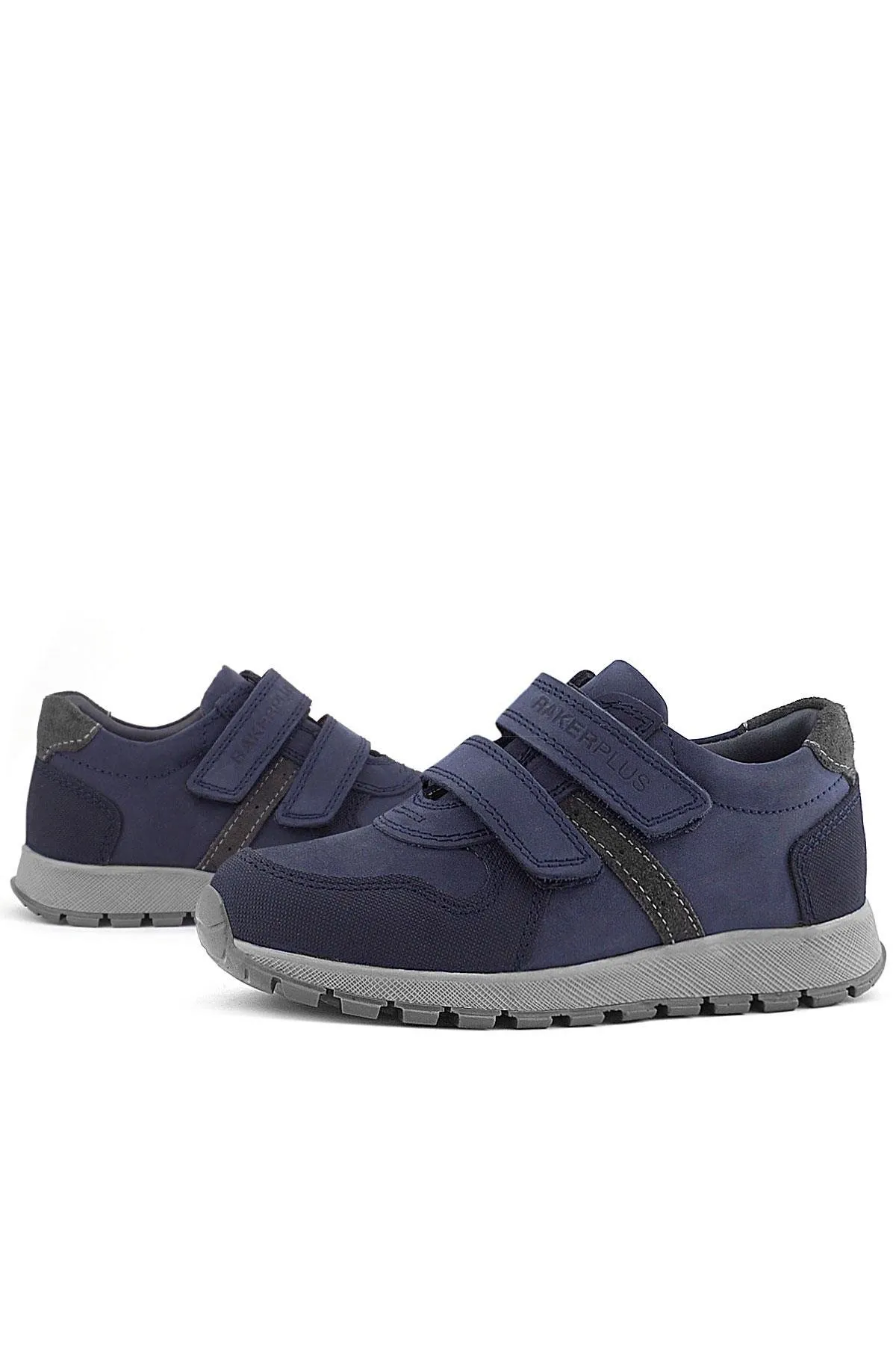 Hakiki Deri Lacivert Cırtlı Çocuk Spor Ayakkabı