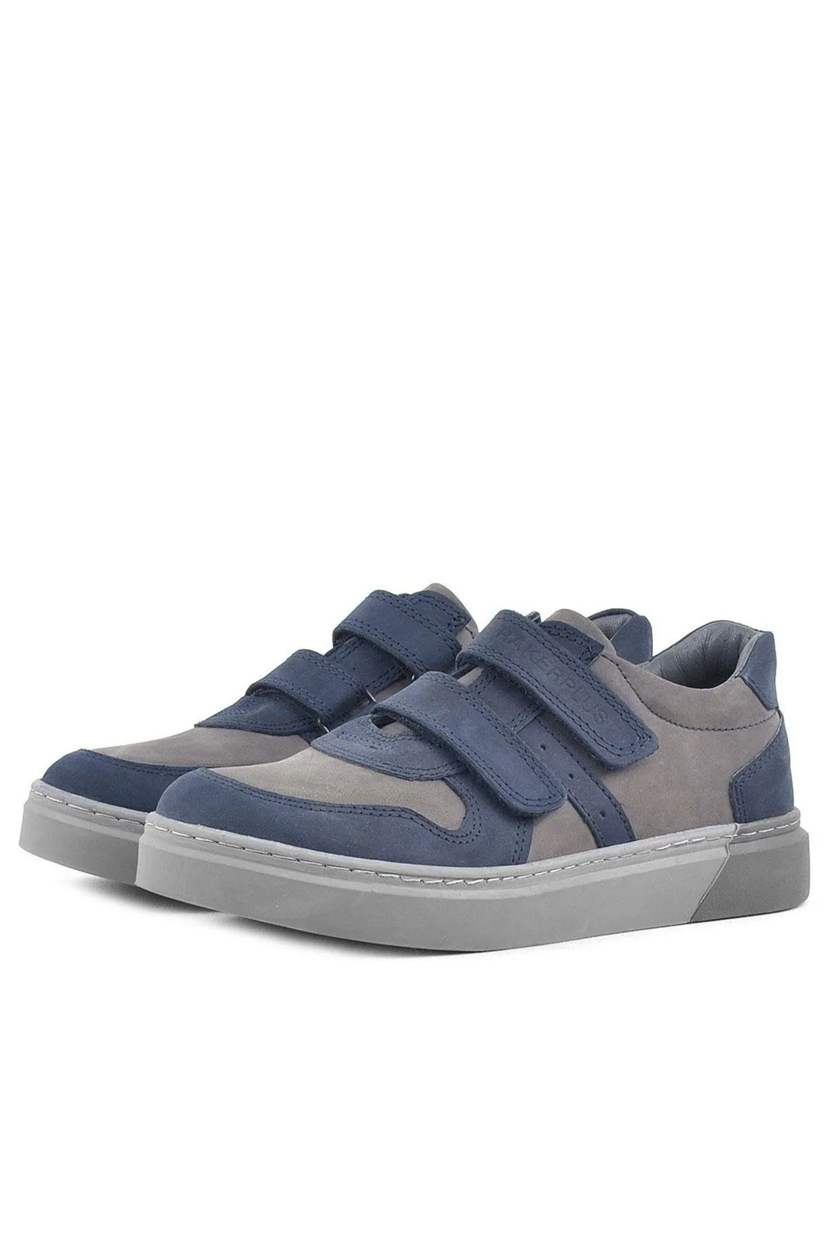 Hakiki Deri Lacivert Cırtlı Erkek Çocuk Sneaker