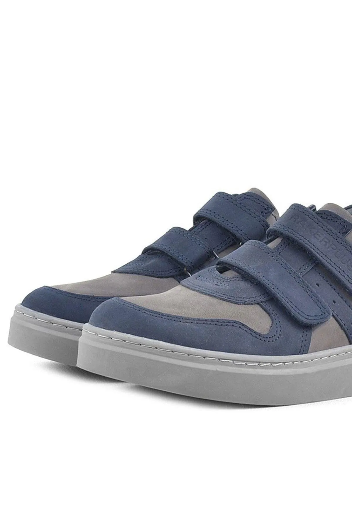 Hakiki Deri Lacivert Cırtlı Erkek Çocuk Sneaker