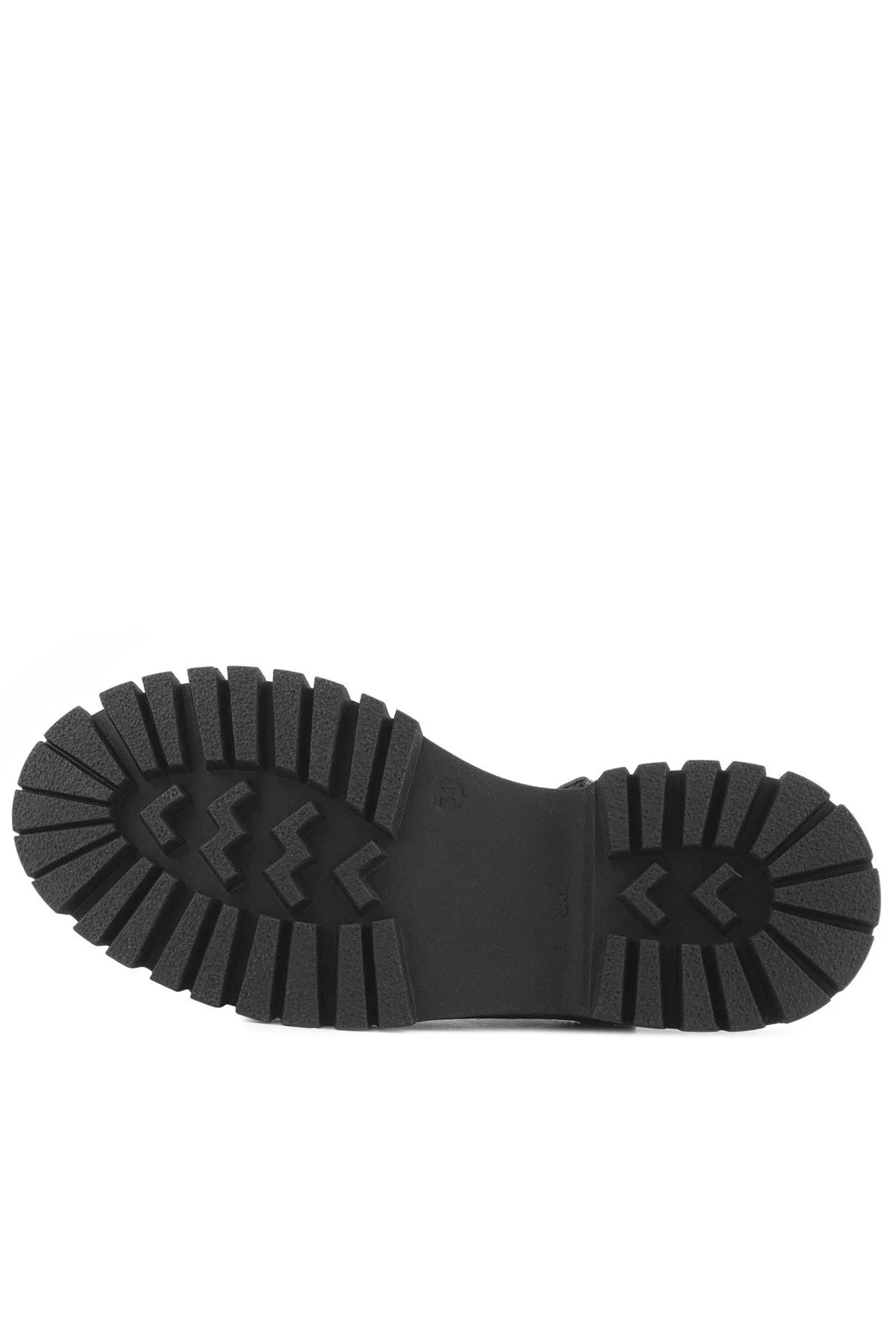 Hakiki Deri Lacivert Desenli Cırtlı Kalın Tabanlı Kız Çocuk Ayakkabısı