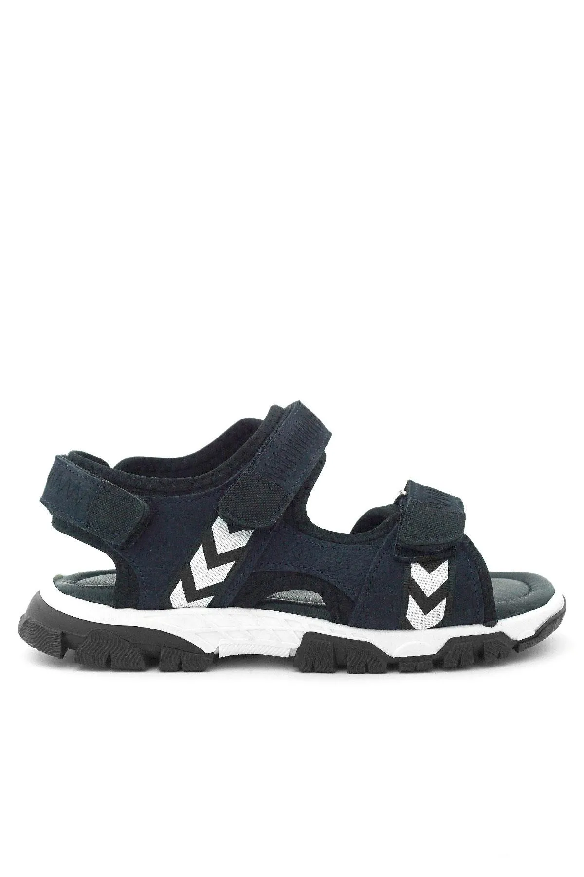 Hakiki Deri Lacivert Siyah Cırt Cırtlı Erkek Çocuk Sandalet