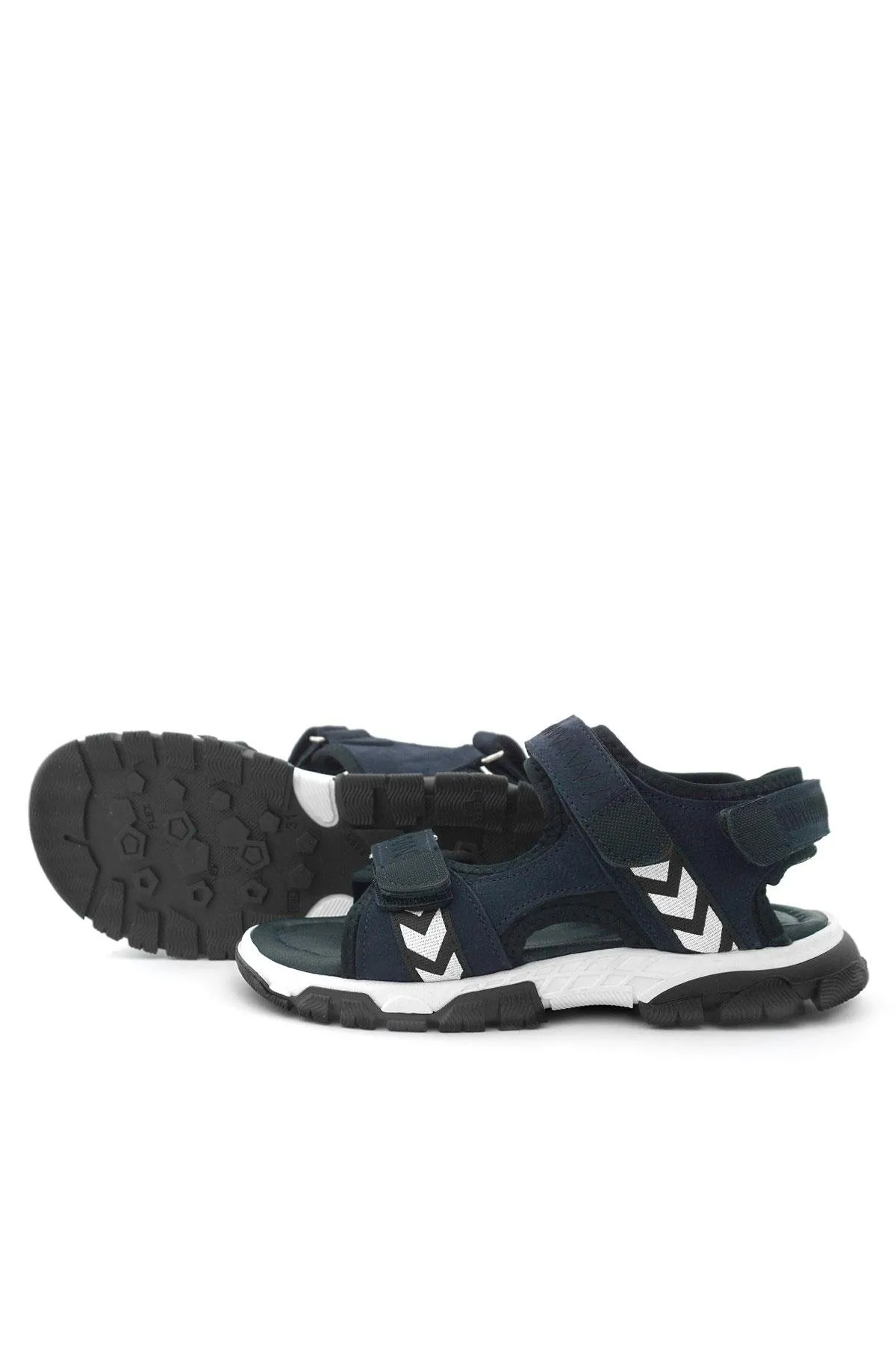 Hakiki Deri Lacivert Siyah Cırt Cırtlı Erkek Çocuk Sandalet