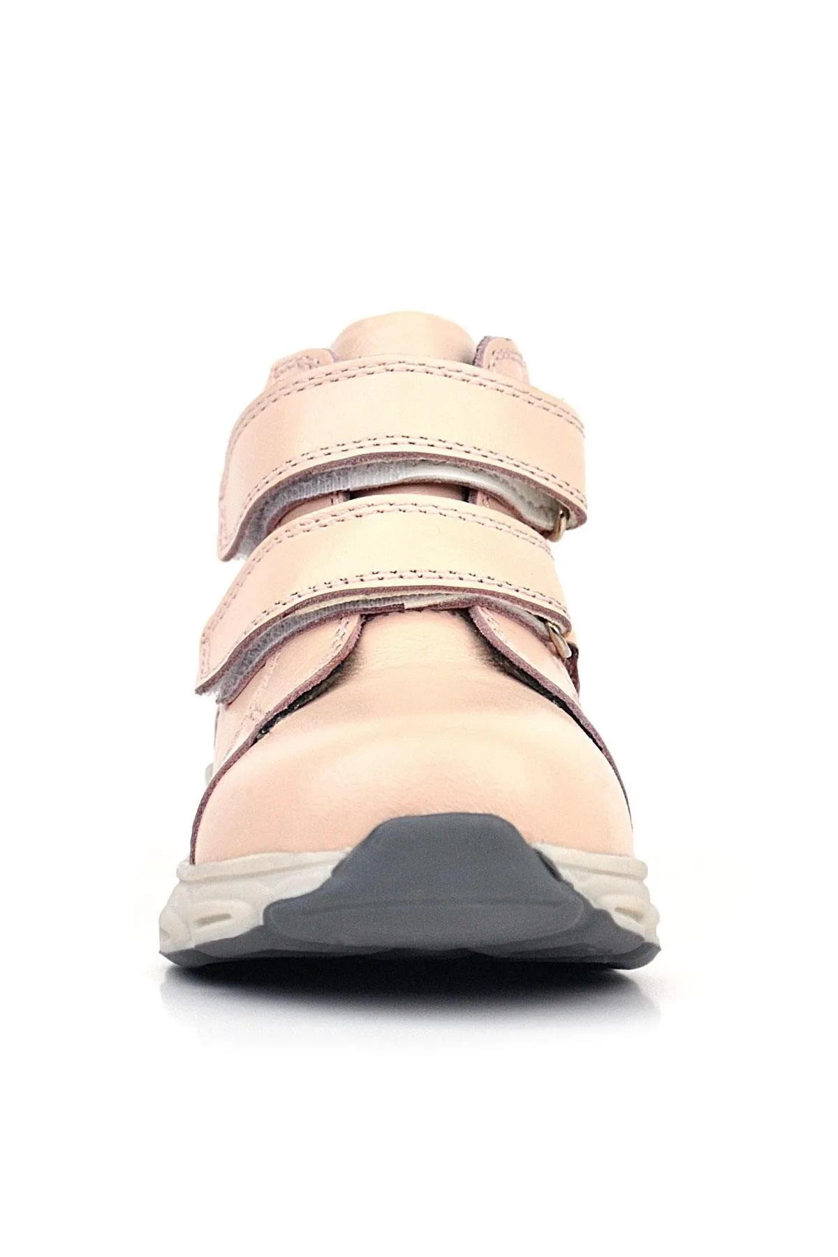 Hakiki Deri Pembe Cırtlı Spor Kız Bebek Bot