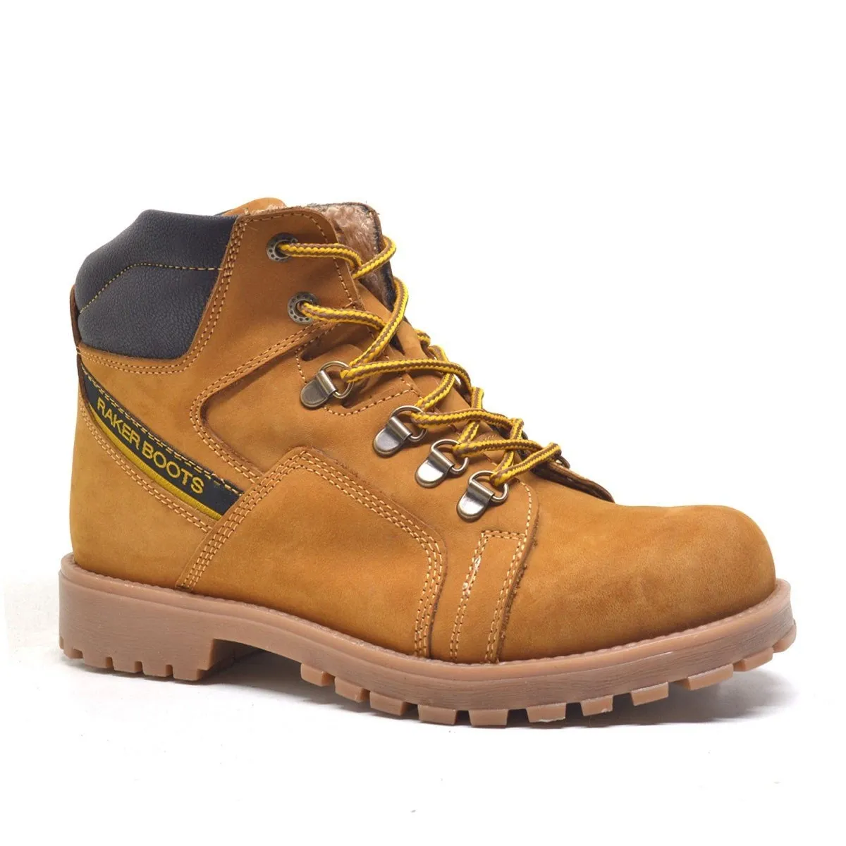 Hakiki Deri Sarı Bağcıklı Kürklü Postal