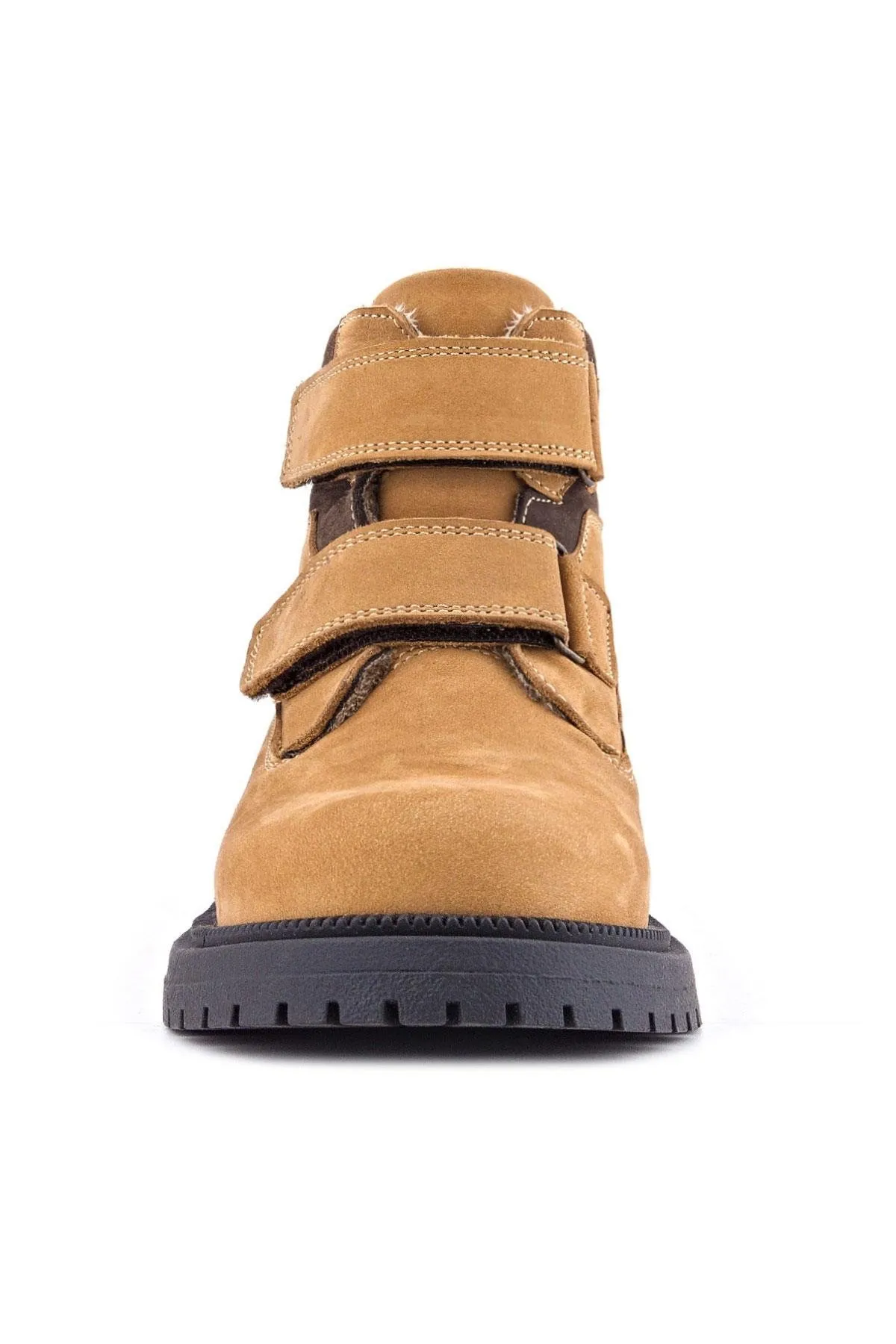 Hakiki Deri Sarı Cırt Cırtlı Kışlık Çocuk Bot