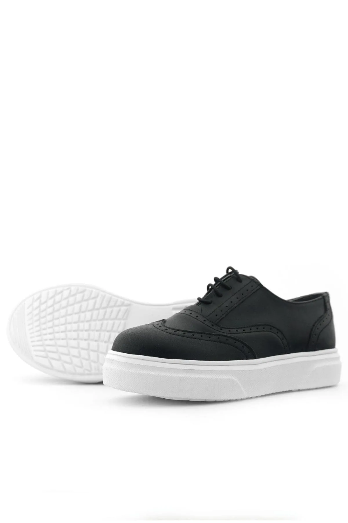 Hakiki Deri Siyah Hafif Taban Çocuk Oxford Klasik Ayakkabı