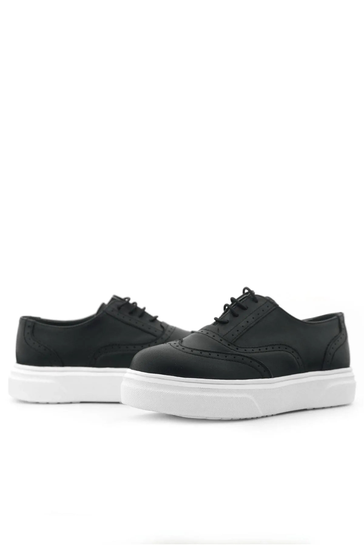 Hakiki Deri Siyah Hafif Taban Çocuk Oxford Klasik Ayakkabı