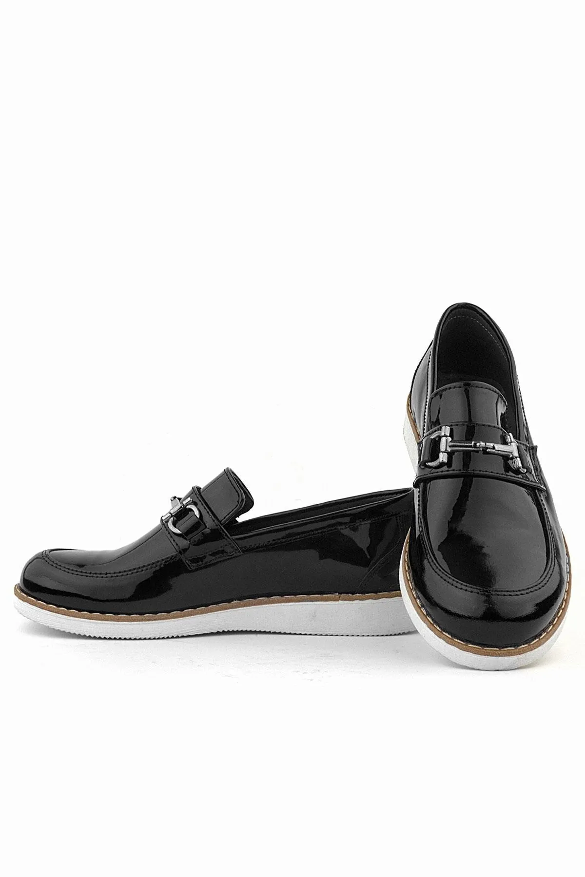 Hakiki Deri Siyah Rugan Loafer Çocuk Klasik Ayakkabı