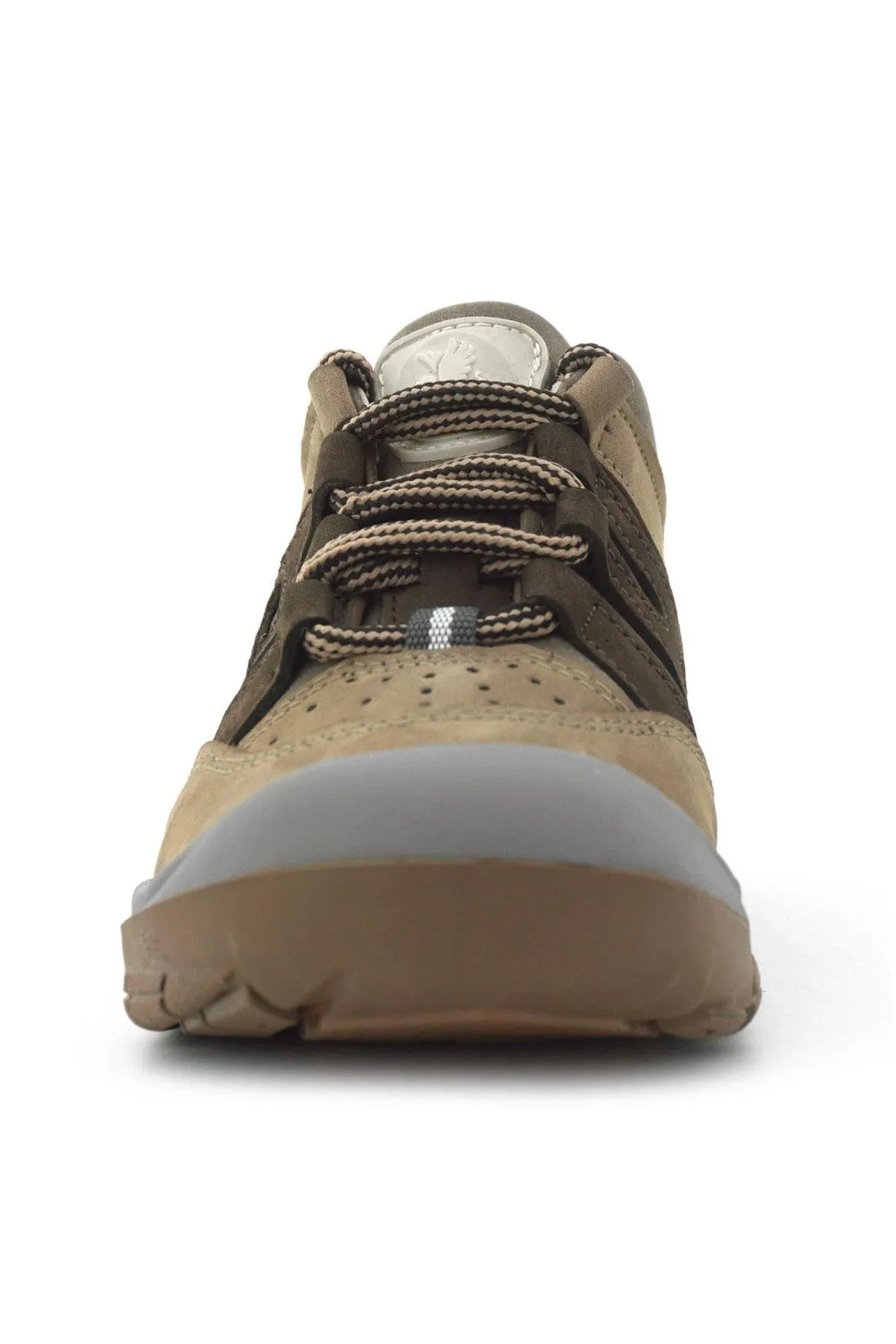 Hakiki Deri Vizon Kahverengi Bağcıklı Çocuk Outdoor Ayakkabı
