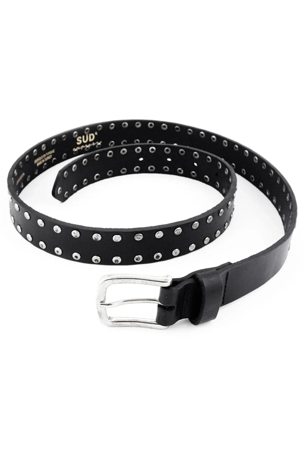 Hakiki Manda Derisi Siyah Metal Detaylı Kız Çocuk Kemer