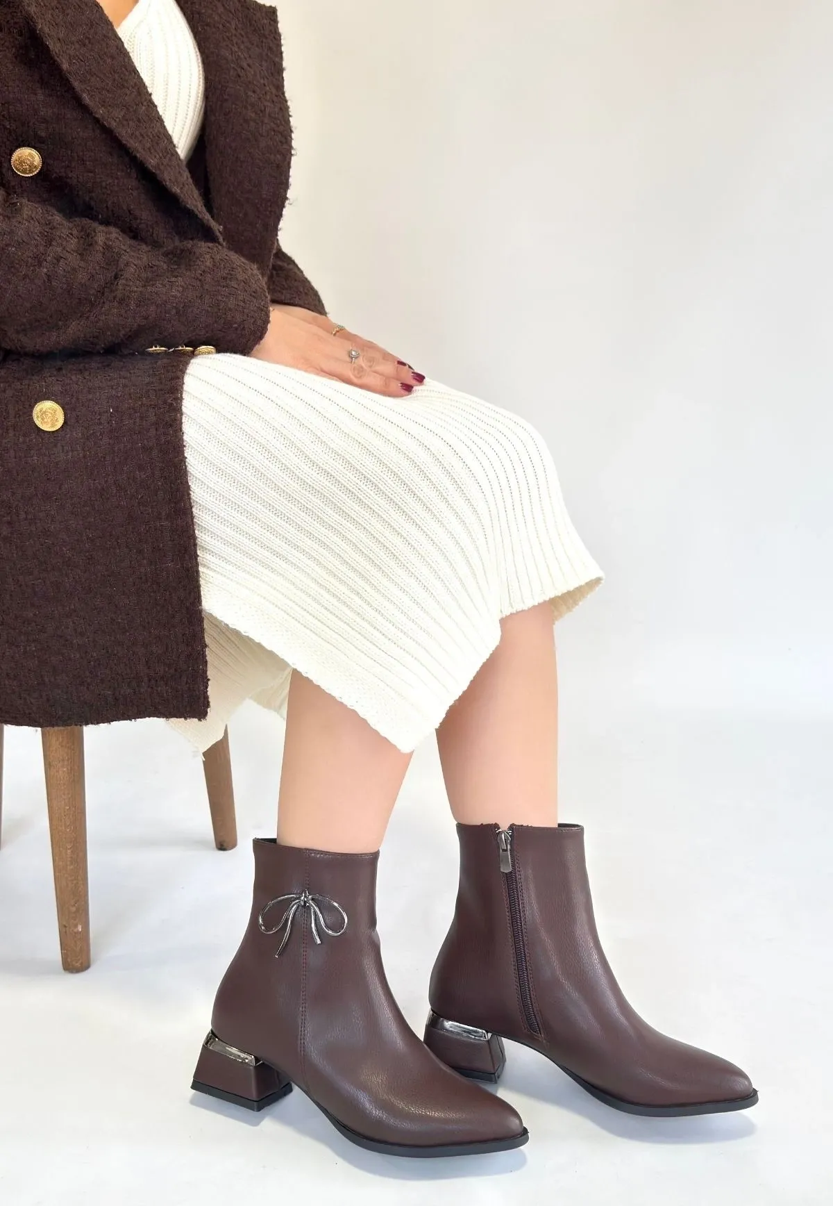 Harly Kahverengi Cilt Topuklu Bot