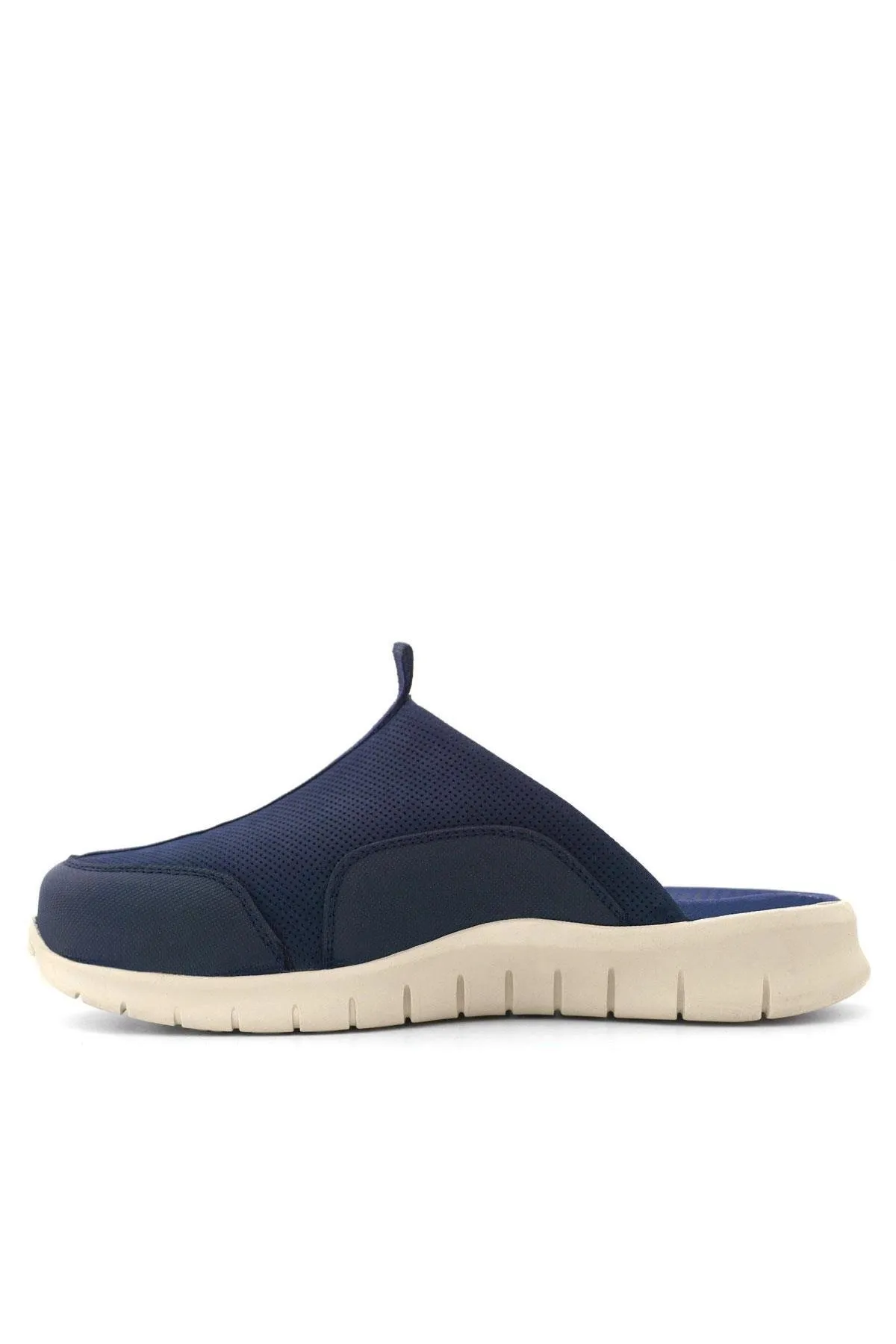 Heep Medikal Hakiki Deri Koyu Lacivert Krem Tabanlı Comfort Spor Terlik