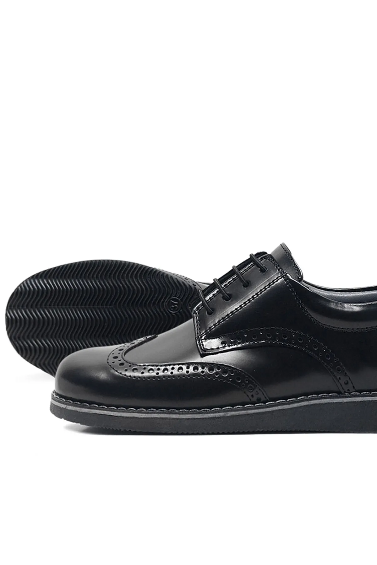 Hidra Hakiki Deri Rugan Erkek Genç Okul Ayakkabı