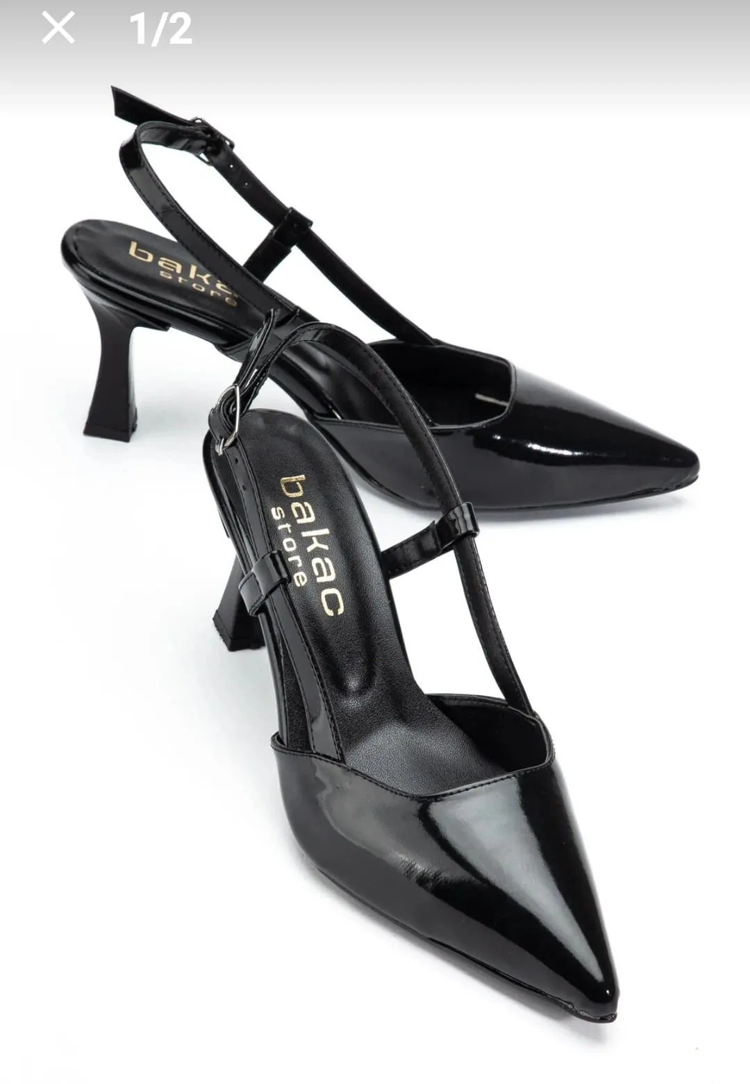 Hoost Siyah Rugan Topuklu Ayakkabı