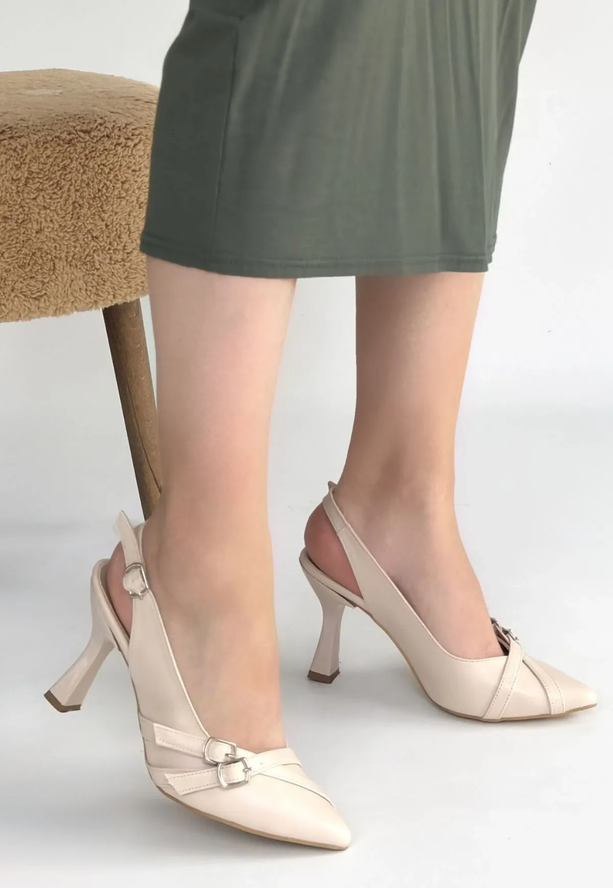 Jedda Bej Cilt Topuklu Ayakkabı