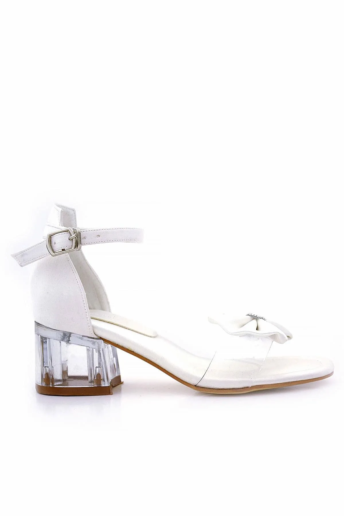 Jessie Sedef Saten Kurdeleli Kız Çocuk Topuklu Ayakkabı