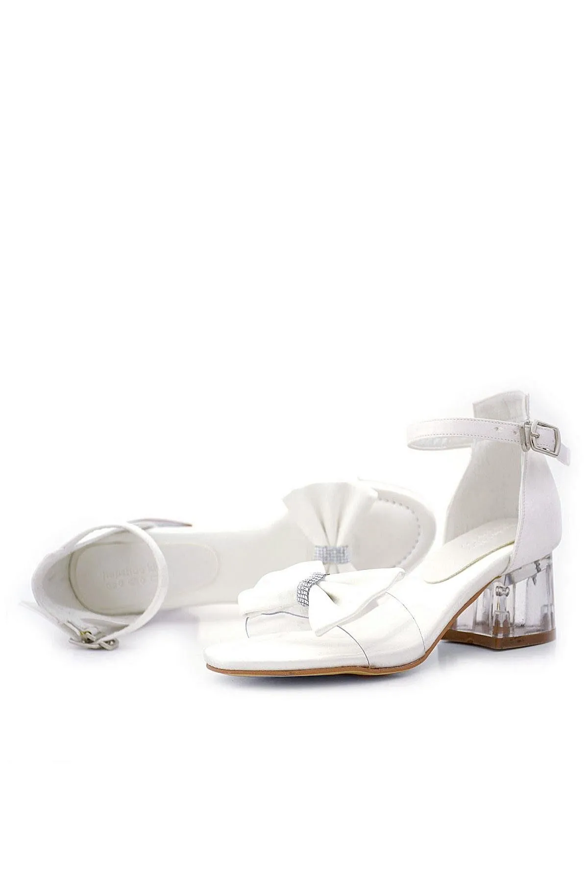 Jessie Sedef Saten Kurdeleli Kız Çocuk Topuklu Ayakkabı