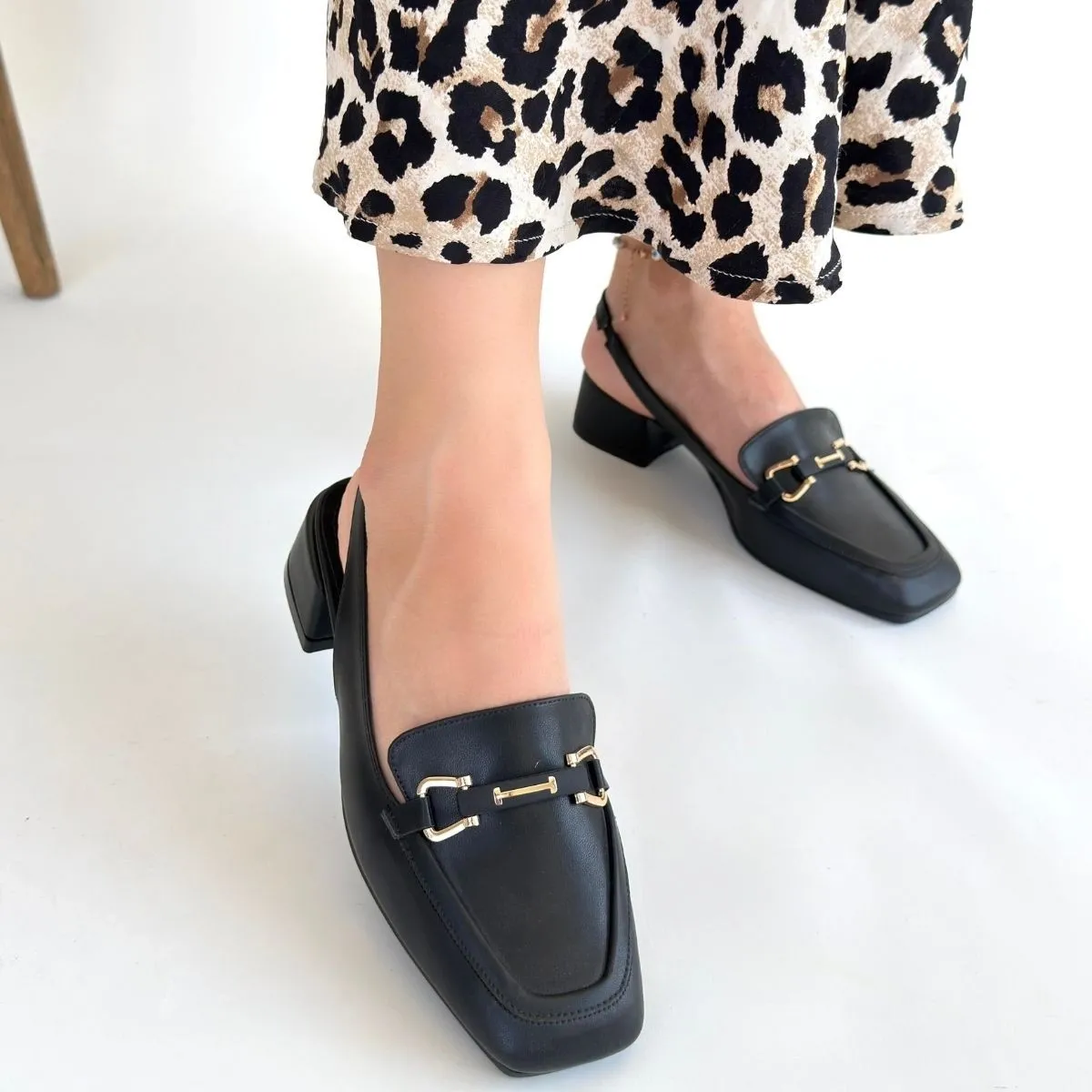 Joone Siyah Cilt Topuklu Ayakkabı