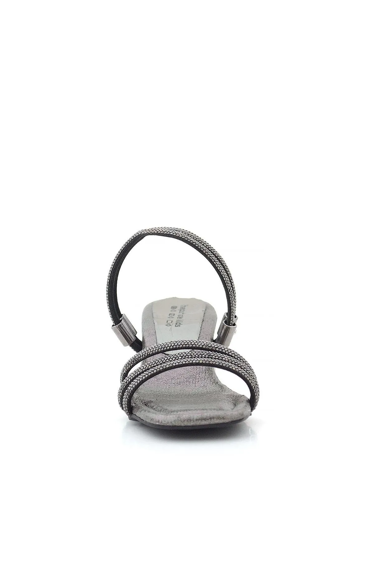 Judy Platin Taşlı Kız Çocuk Topuklu Terlik Ayakkabı