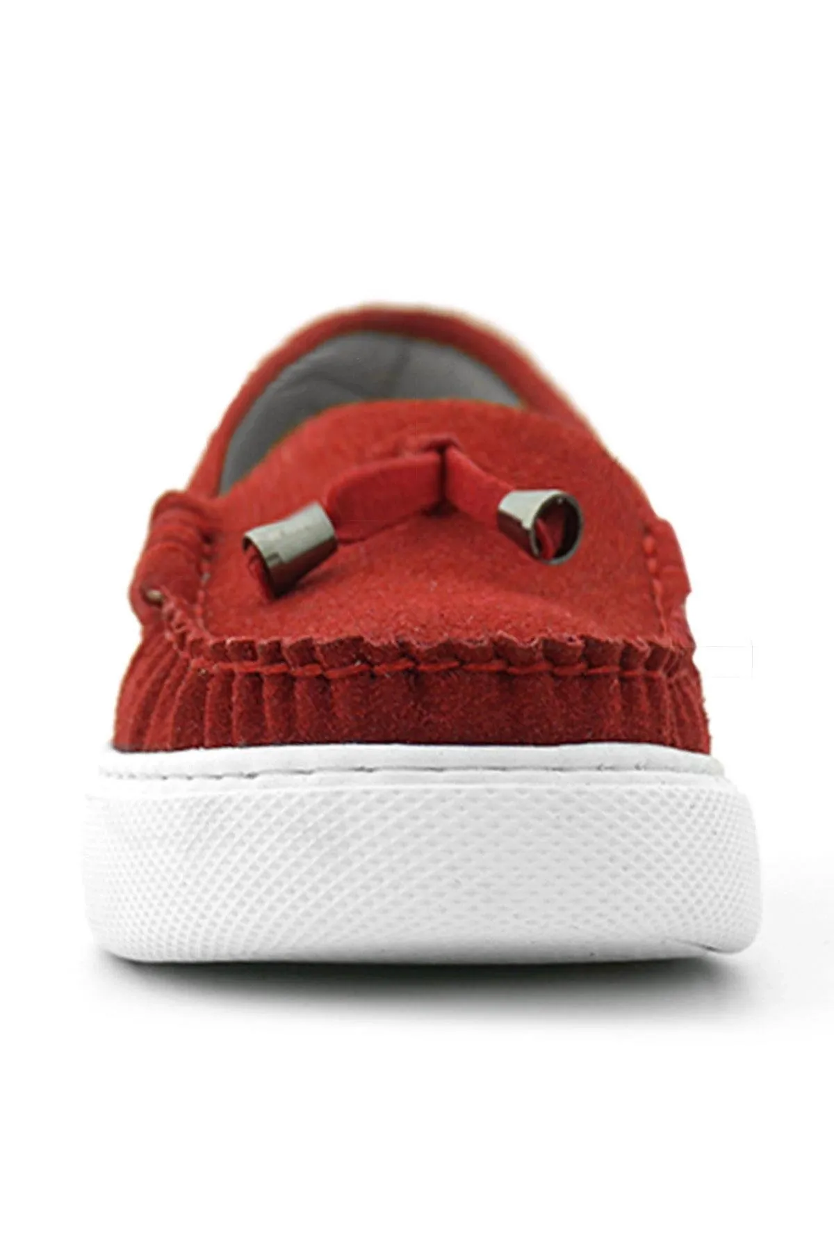 Kırmızı Süet Ekstra Hafif Çocuk Makosen Ayakkabı