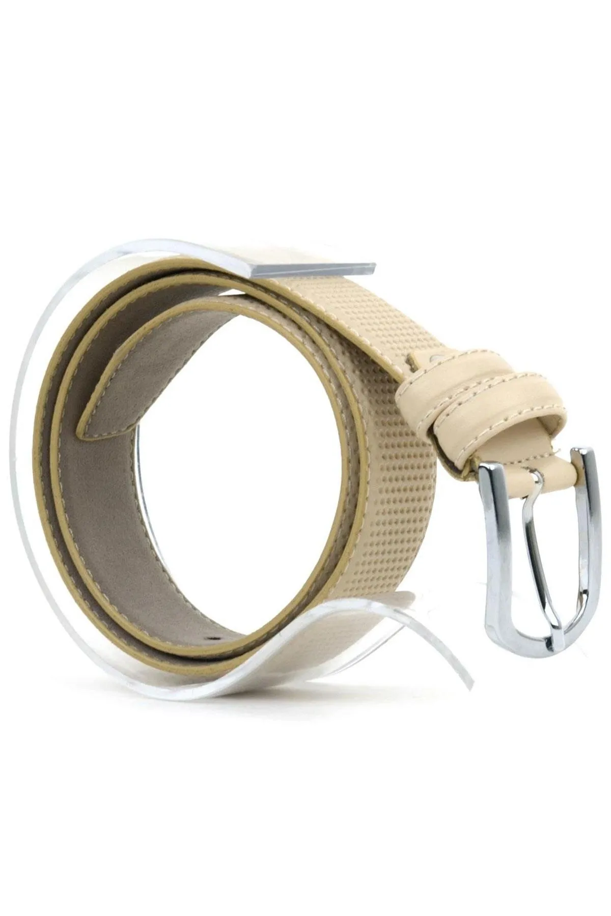 Krem Klasik Metal Tokalı Erkek Çocuk Kemer