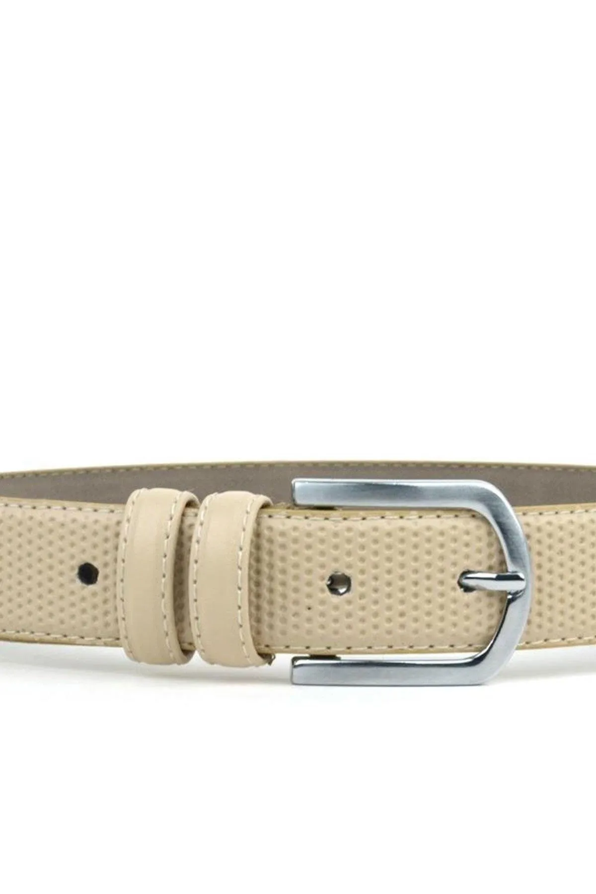 Krem Klasik Metal Tokalı Erkek Çocuk Kemer