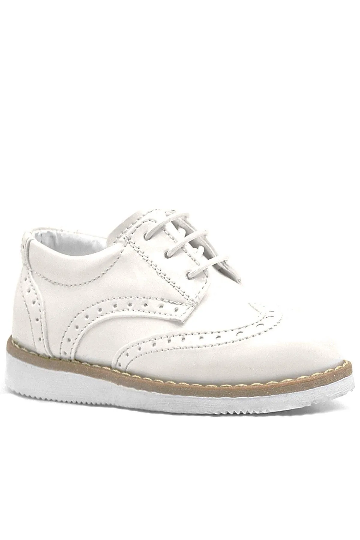 Krem Rugan Bağcıklı Erkek Bebek Klasik Ayakkabı