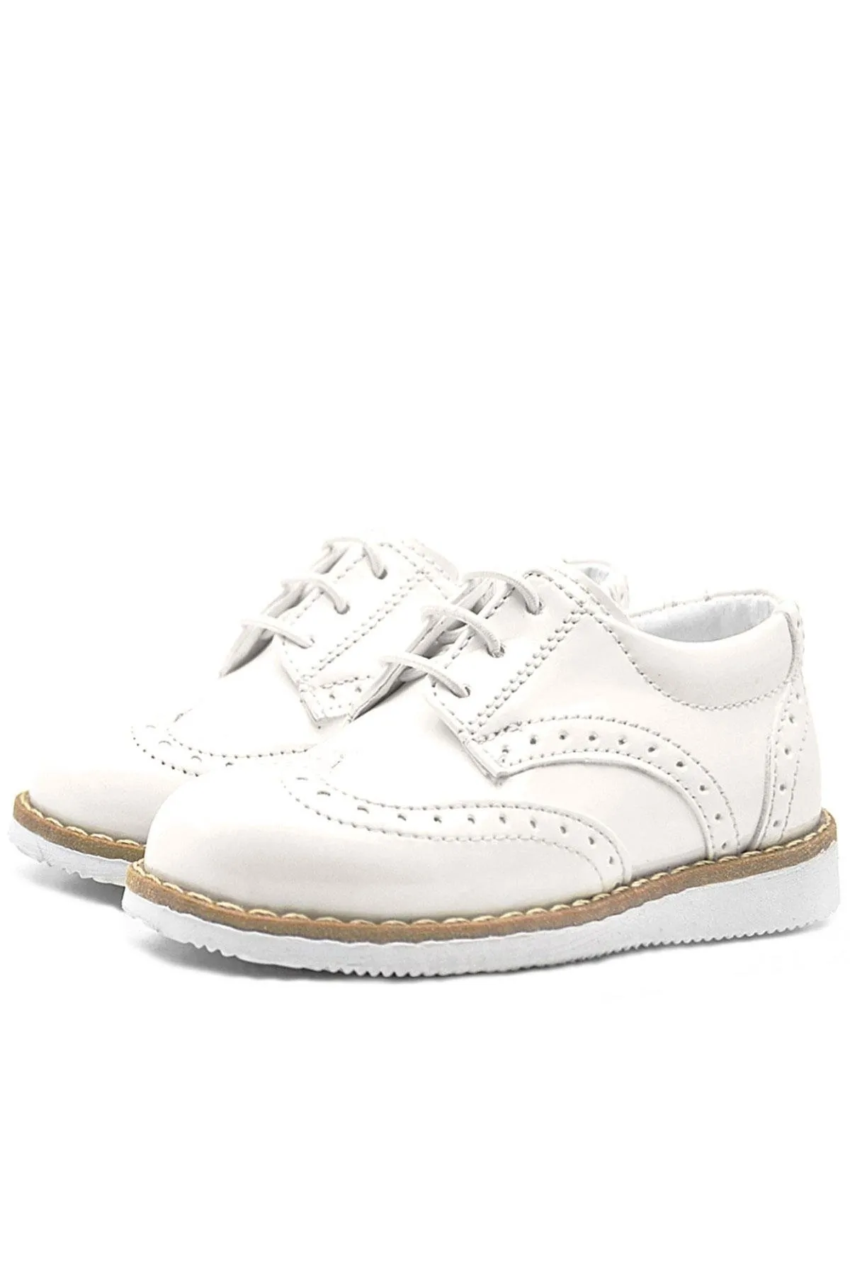 Krem Rugan Bağcıklı Erkek Bebek Klasik Ayakkabı