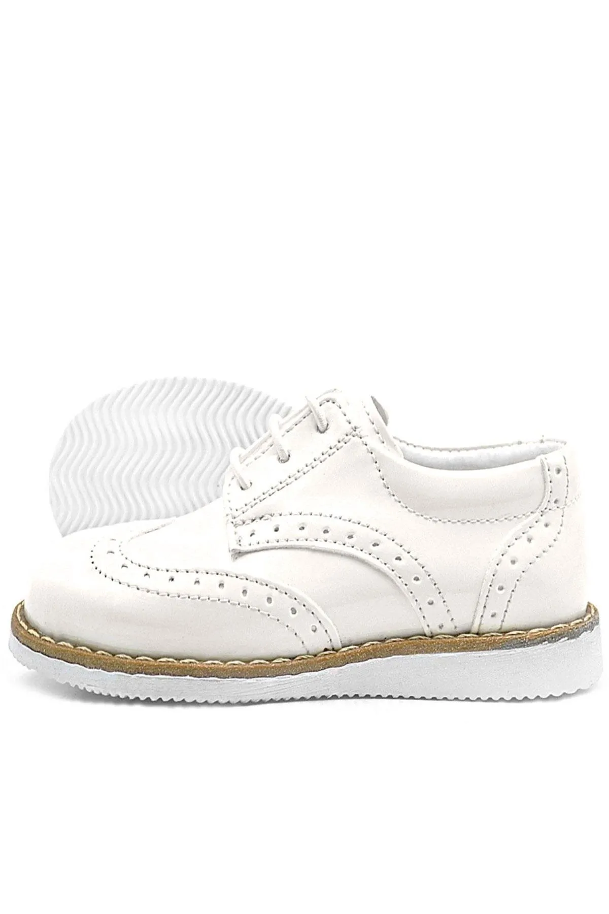 Krem Rugan Bağcıklı Erkek Bebek Klasik Ayakkabı