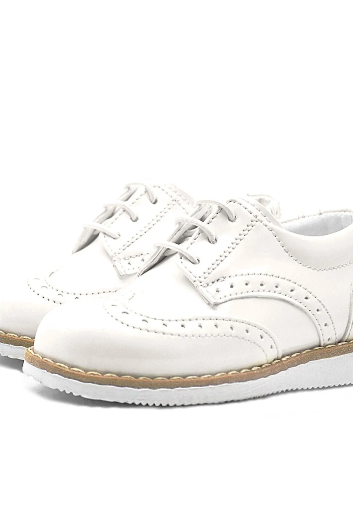 Krem Rugan Bağcıklı Erkek Bebek Klasik Ayakkabı